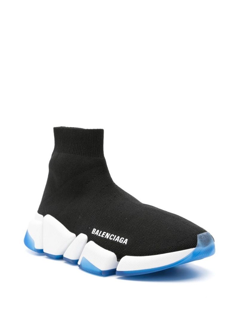 Balenciaga o1tr1nto1125 Speed 2.0 Hi-Top Sneakers in Black Size US 7 / IT 37 - 2 Thumbnail
