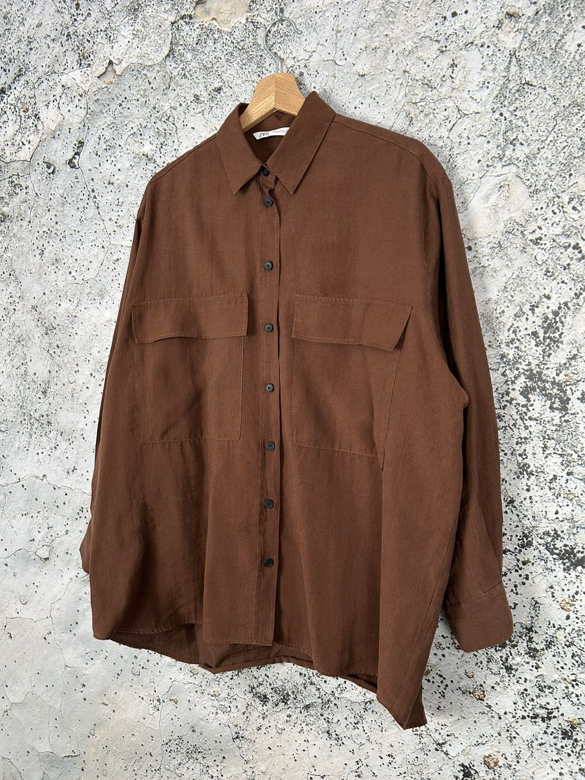 Zara Zara Brown Overshirt Basic Streetwear Elegant Rock Punk Size US S / EU 44-46 / 1 - 2 Thumbnail