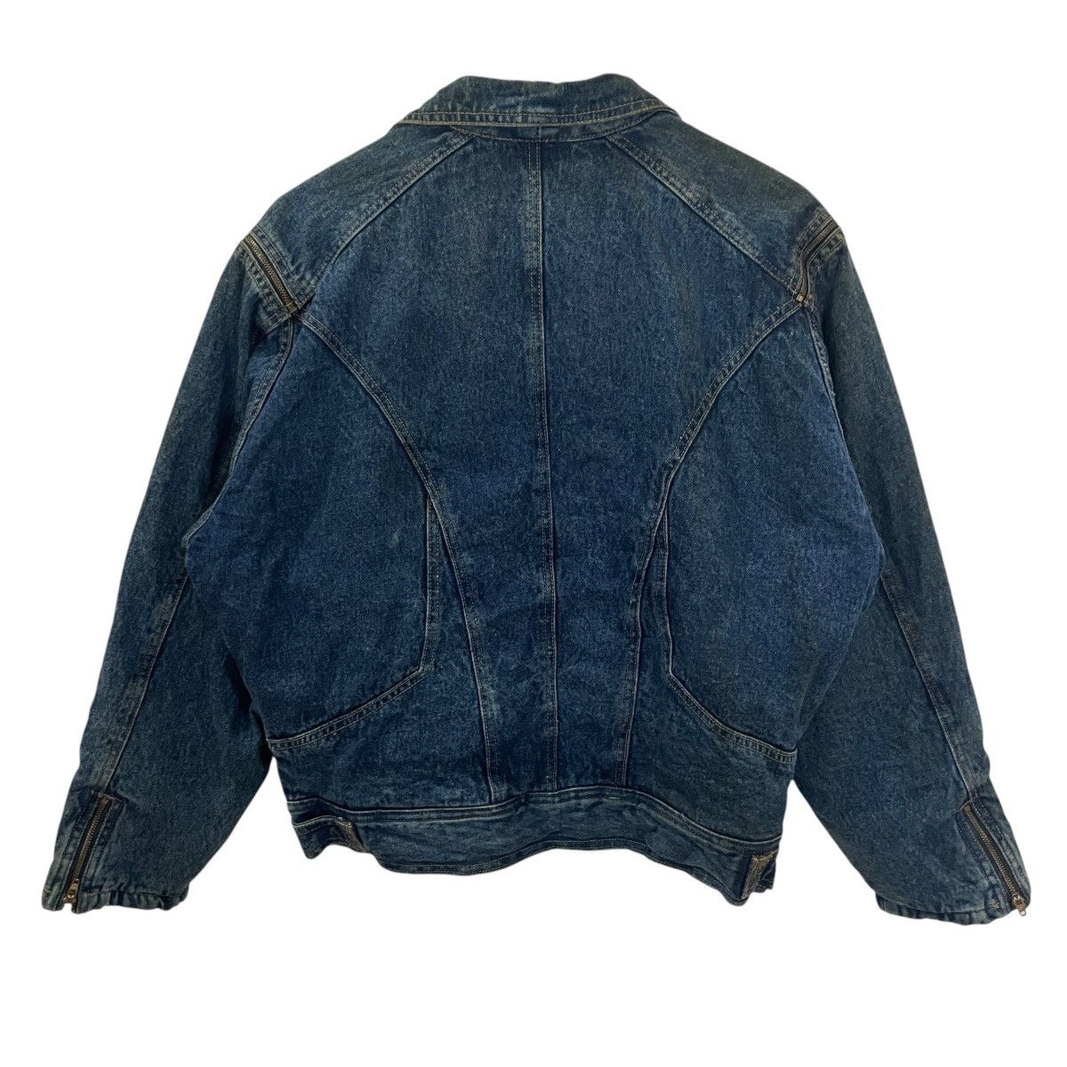 20471120 Vintage 90s Magic Square Bikers Denim Jacket Size US L / EU 52-54 / 3 - 7 Thumbnail