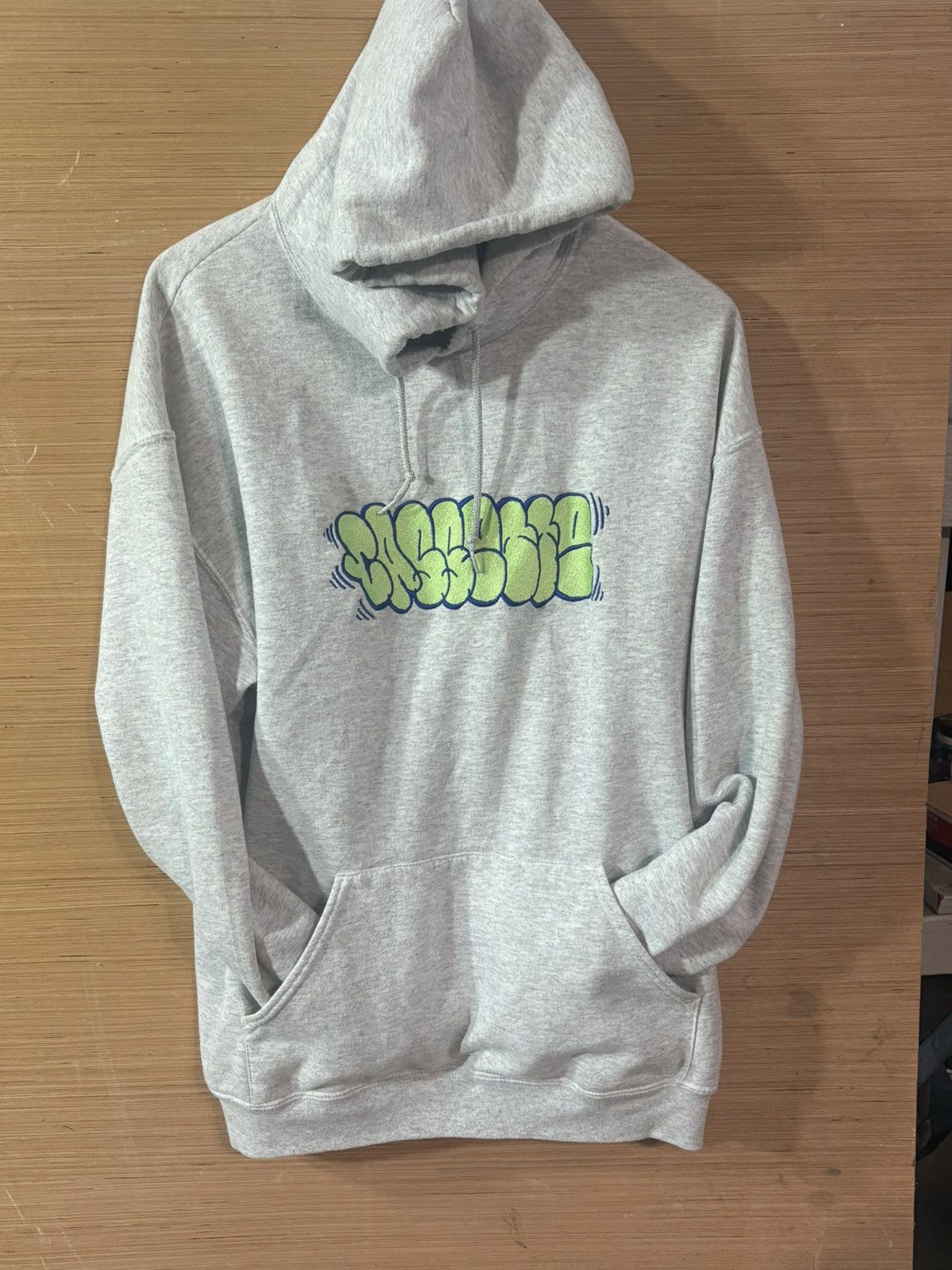 Vintage "CASSETTE" hoodie in heather grey Size US XL / EU 56 / 4 - 2 Thumbnail