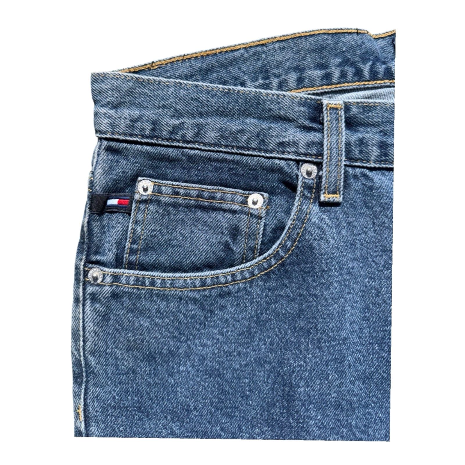Tommy Hilfiger VINTAGE Tommy Hilfiger Jeans Wide-Leg 90s 33x34 Light Wash Blue RARE Mens Size US 33 - 4 Thumbnail