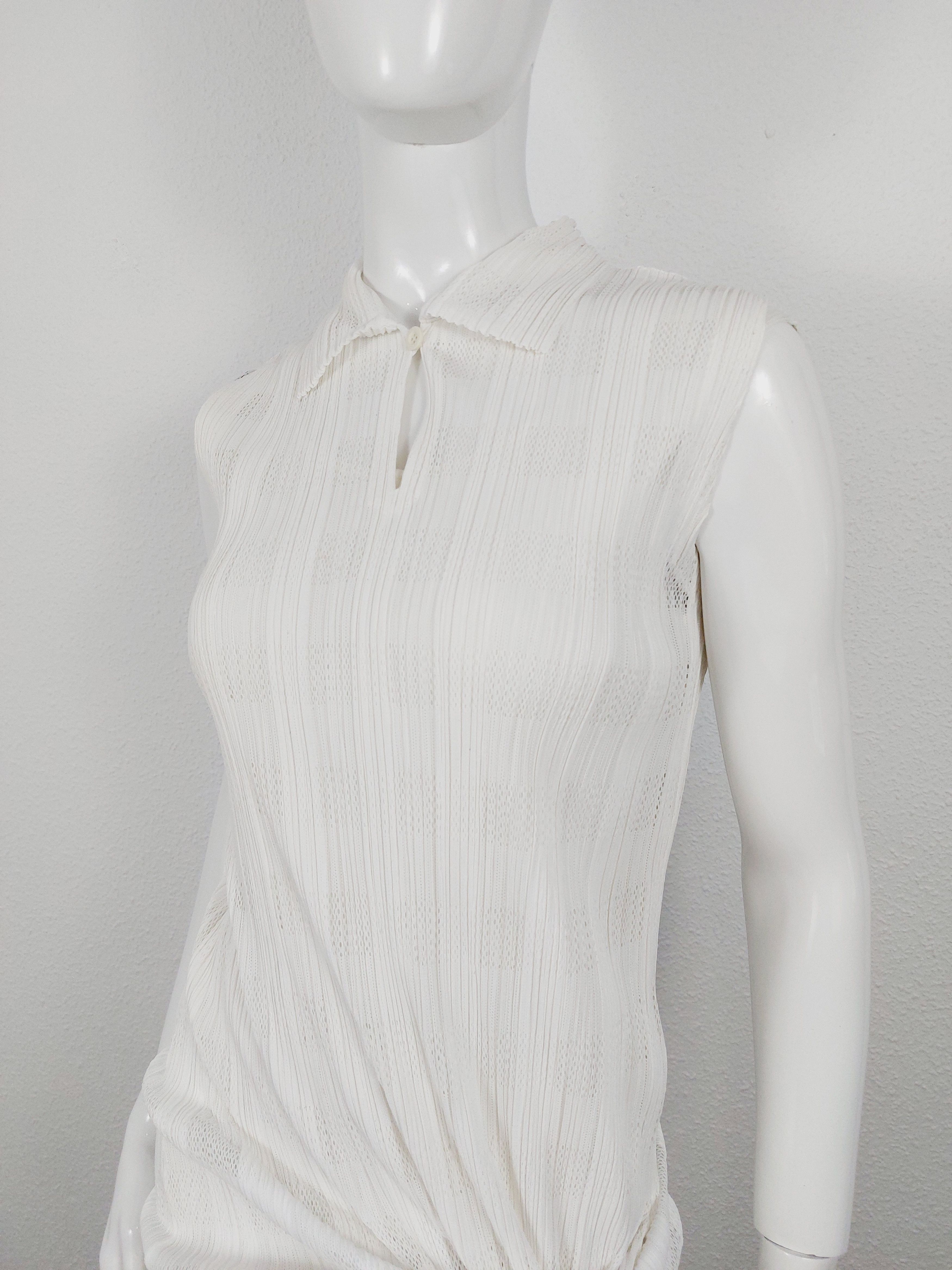 Issey Miyake Issey Miyake Pleats Please White Wedding Dress Set Size ONE SIZE - 13 Thumbnail