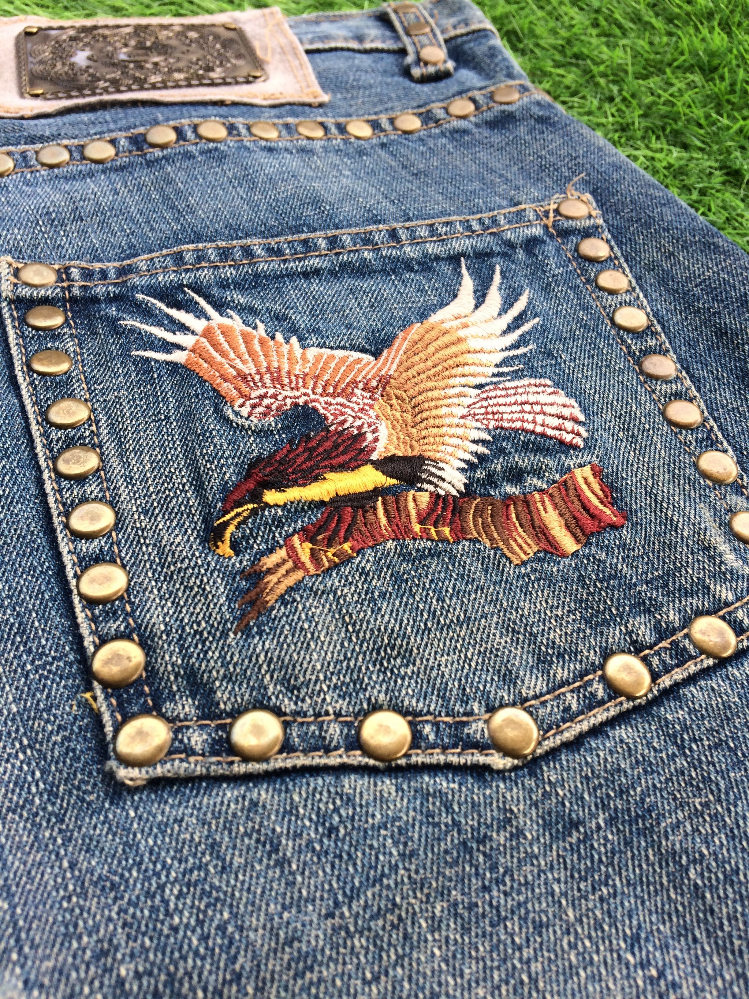 Japanese Brand Japanese Studded Eagle Embroidery Jeans D-853 Size US 32 / EU 48 - 9 Thumbnail