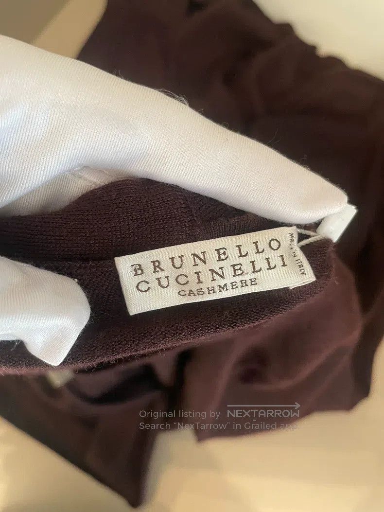 Brunello Cucinelli Brunello Cucinelli Burgundy Beaded Cashmere Sweater Size M / US 6-8 / IT 42-44 - 4 Thumbnail