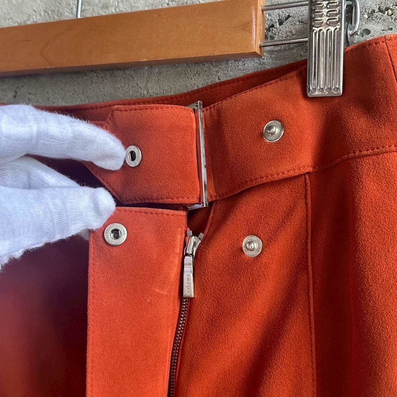 Loewe LOEWE Suede Wrap Skirt – Burnt Orange – Made in Spain – NWT Size 28" / US 6 / IT 42 - 6 Thumbnail