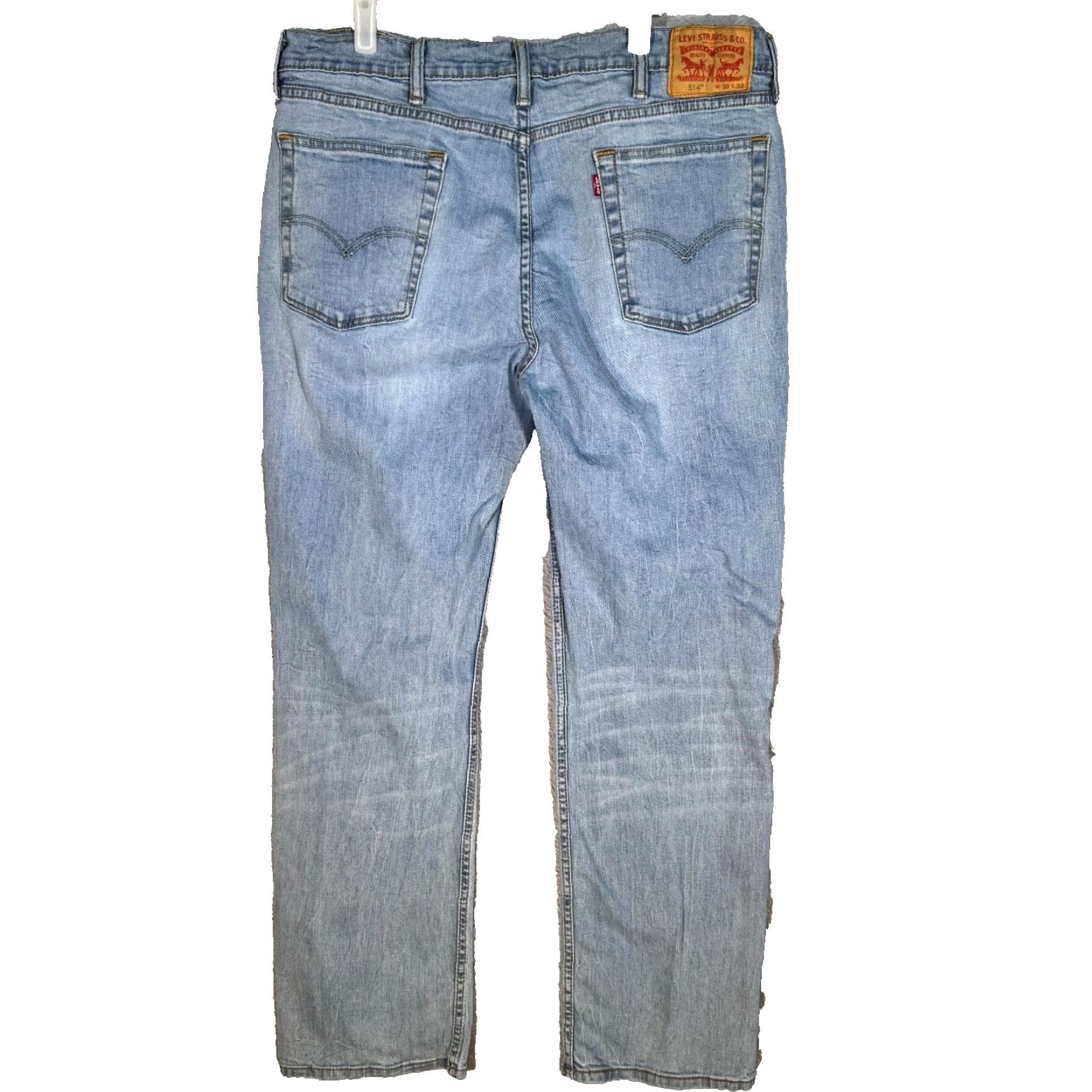 Levi's Levi's 514 Jeans 38 X 32 Blue Denim Stretch Mid-Rise Straight Regular Mens Jeans Size US 38 / EU 54 - 2 Thumbnail