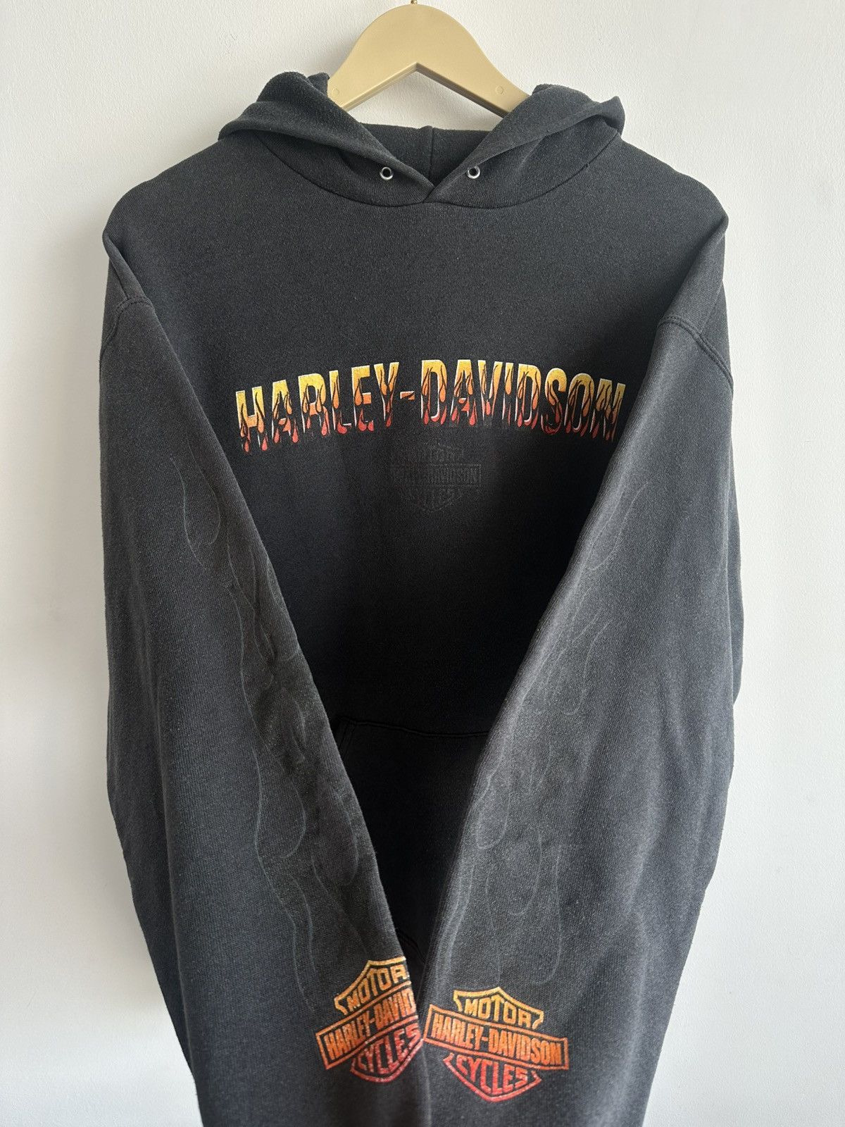 Harley Davidson Vintage 90’s Harley Davidson Hoodie Flame Fire Flaming USA Size US M / EU 48-50 / 2 - 2 Thumbnail