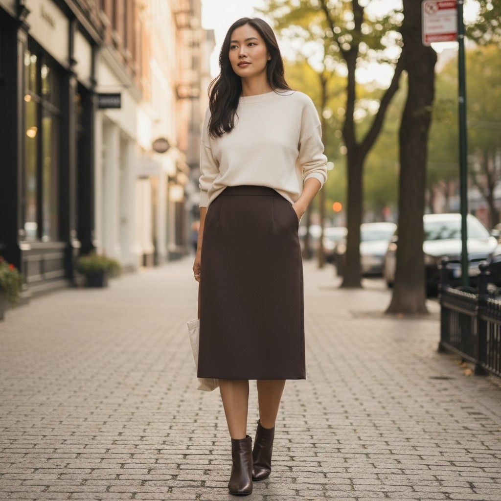 Akris Akris Brown Wool Skirt – Size 10 – Zip Pockets – Tailored F Size 32" / US 10 / IT 46 - 1 Thumbnail