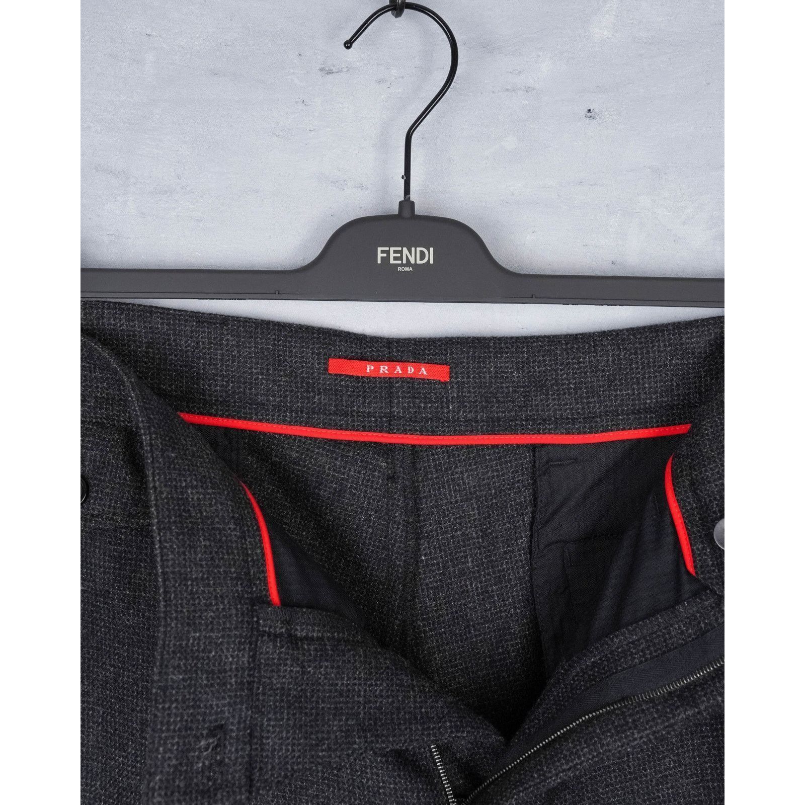 Prada Prada charcoal gray wool blend textured trousers pants Size US 40 / EU 56 - 6 Thumbnail