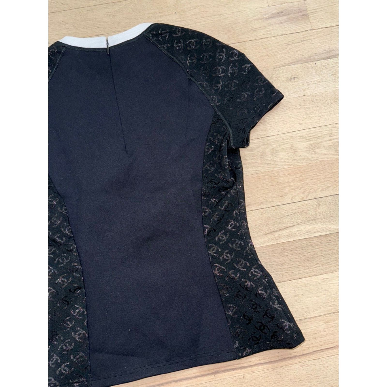 Chanel Chanel 24C Black White Neoprene Jersey Top T Shirt 38 Size XS / US 0-2 / IT 36-38 - 17 Thumbnail