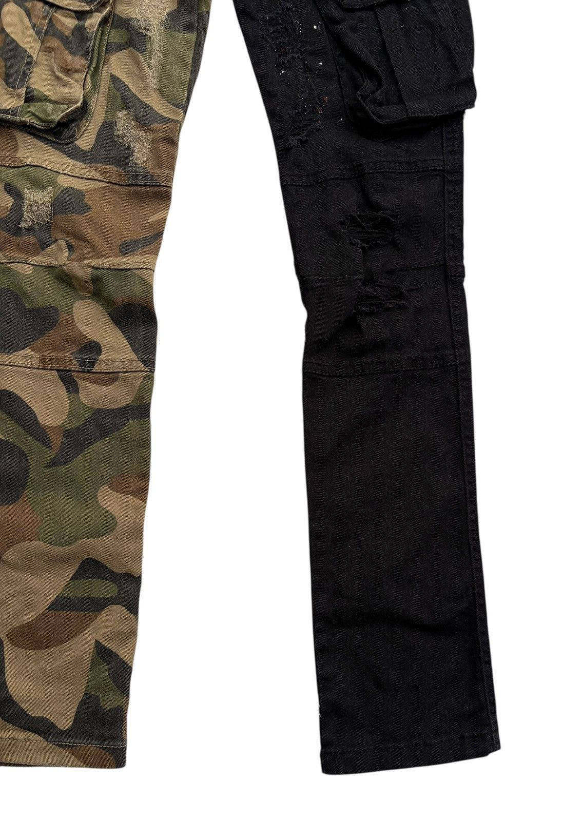Other FRWD Denim Hybrid Distressed Paint Splash Camo Cargo Pants Size US 29 - 8 Thumbnail