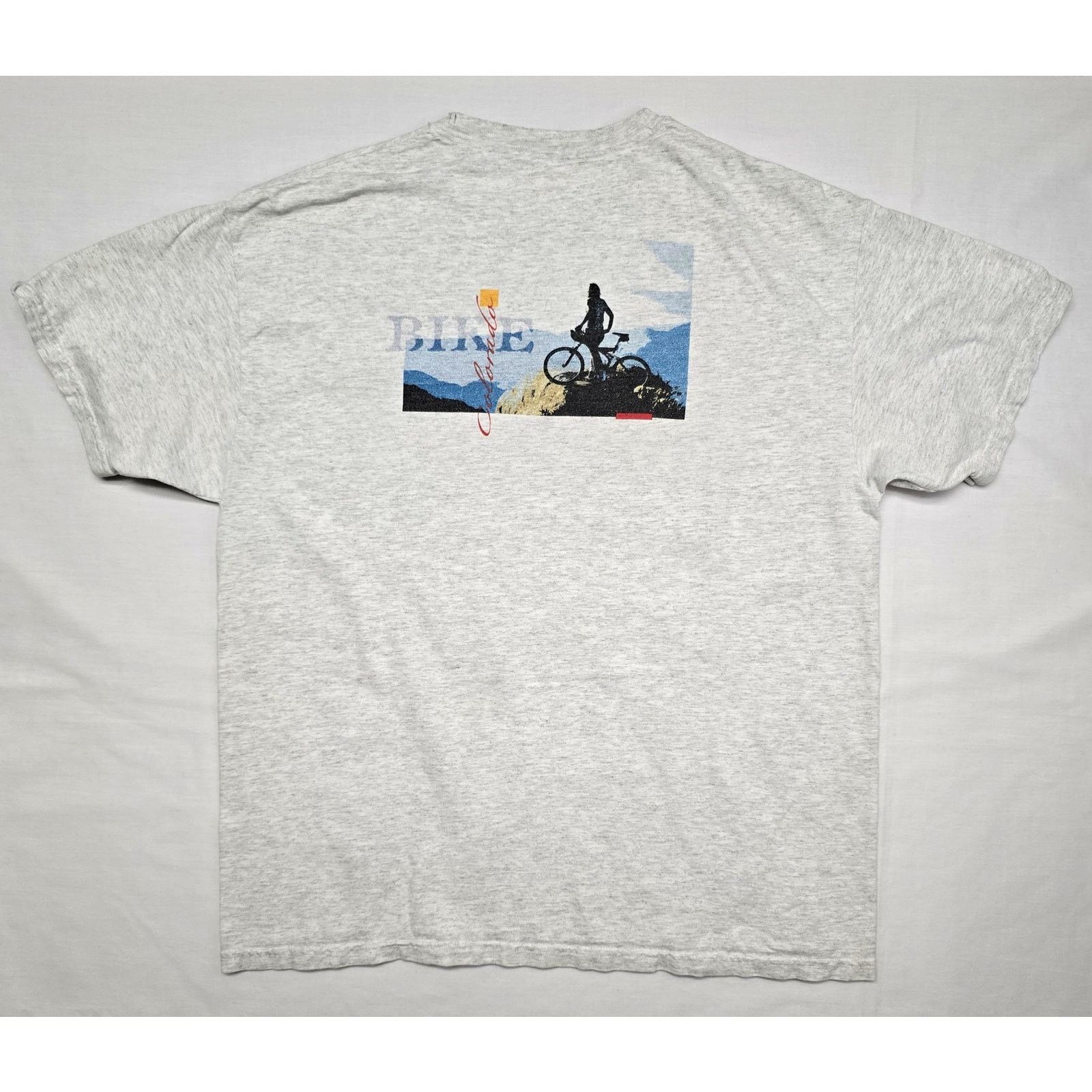 Hanes Bike Colorado Shirt L Distressed Gray Cycling Biking Tee Size US L / EU 52-54 / 3 - 1 Thumbnail