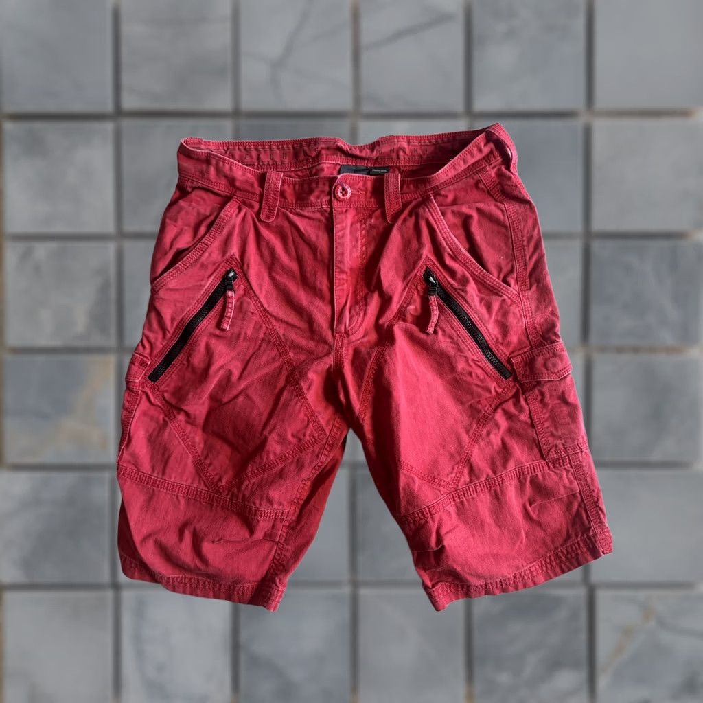 Armani Exchange Armani Exchange Cargo Shorts Mens 31 Red Utility Zip Pockets Casual A|X Summer Size US 31 - 1 Thumbnail