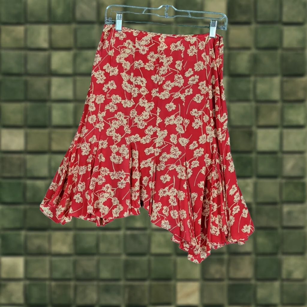 Nicole Farhi Nicole Farhi Silk Skirt Women's Size 2 Pink Floral Fairy A-Line Knee Length Chiffon Zip Summer Spring Size 26" / US 2 / IT 38 - 1 Thumbnail
