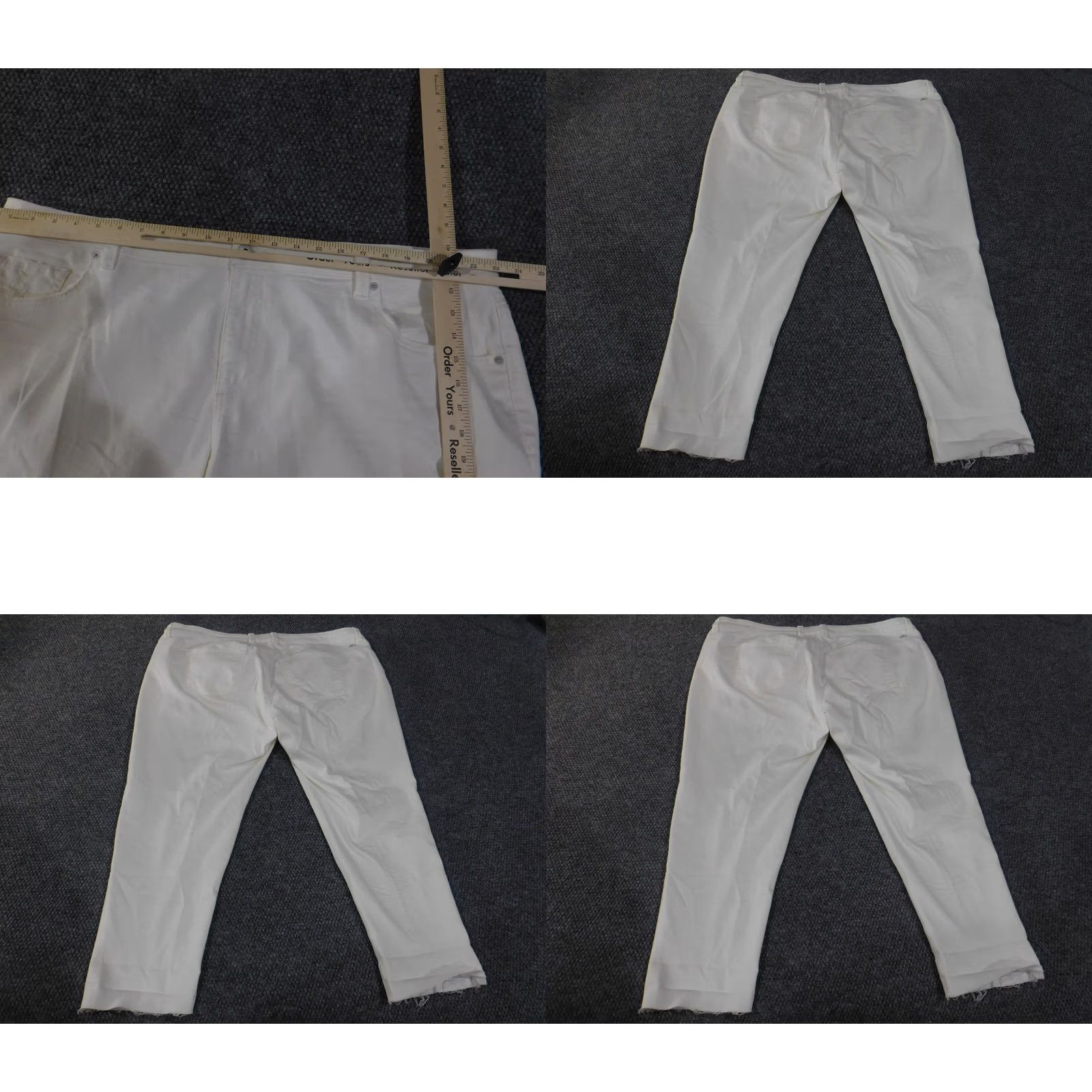 Lucky Brand Lucky Brand Jeans Womens 20W White Distressed Reese Boyfriend Cropped Jeans 5-Pocket Blue Regular Plus Size Pants Mens? Size 42" / US 20 - 8 Thumbnail