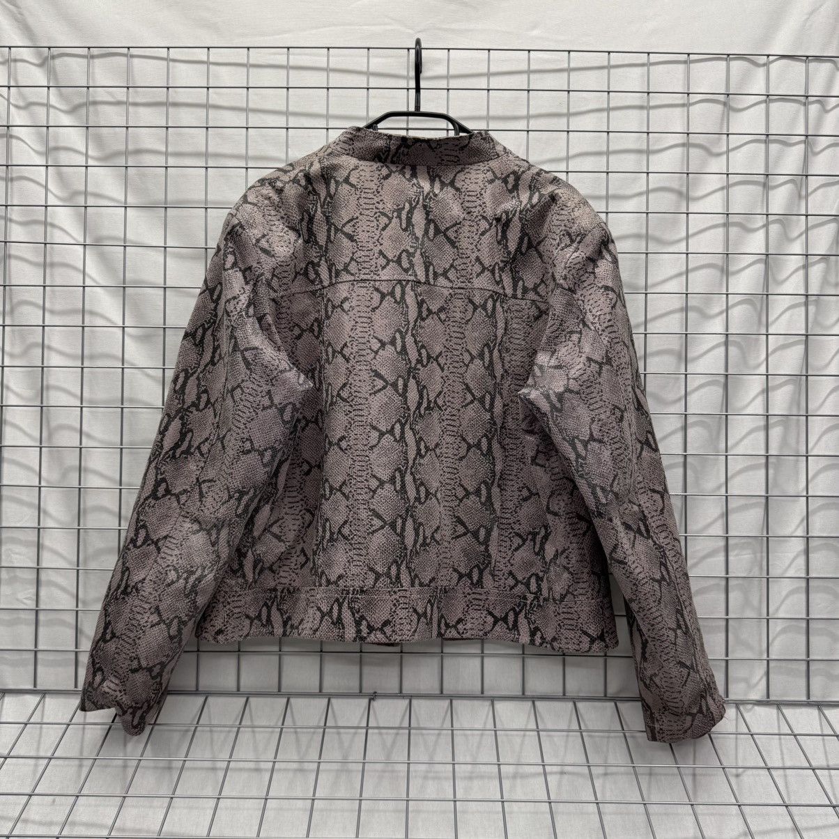 Genuine Leather Vintage Leather Biker Jacket Snake Print Avant Garde Y2K Size L / US 10 / IT 46 - 3 Thumbnail