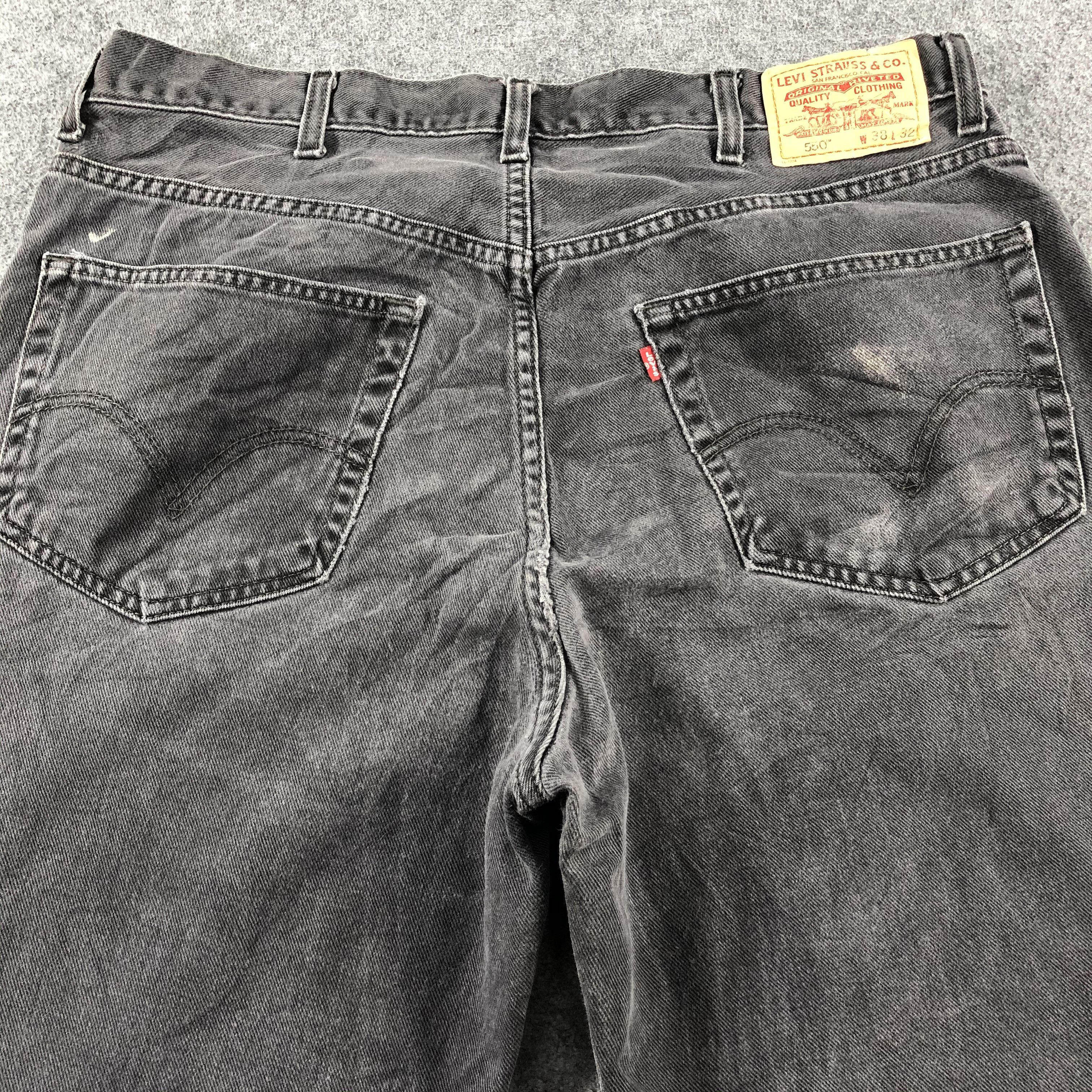 Levi's Vintage Faded Black Levis 550 Jeans-J2601 Size US 36 / EU 52 - 4 Thumbnail