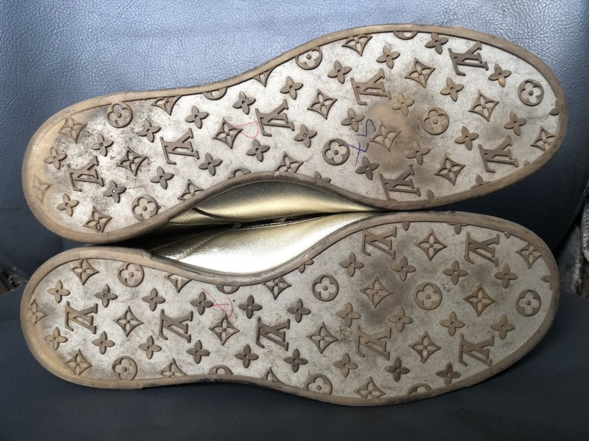 Louis Vuitton Louis Vuitton Gold Leather Women’s High Top Sneakers Sz 36 Size US 6 / IT 36 - 16 Thumbnail