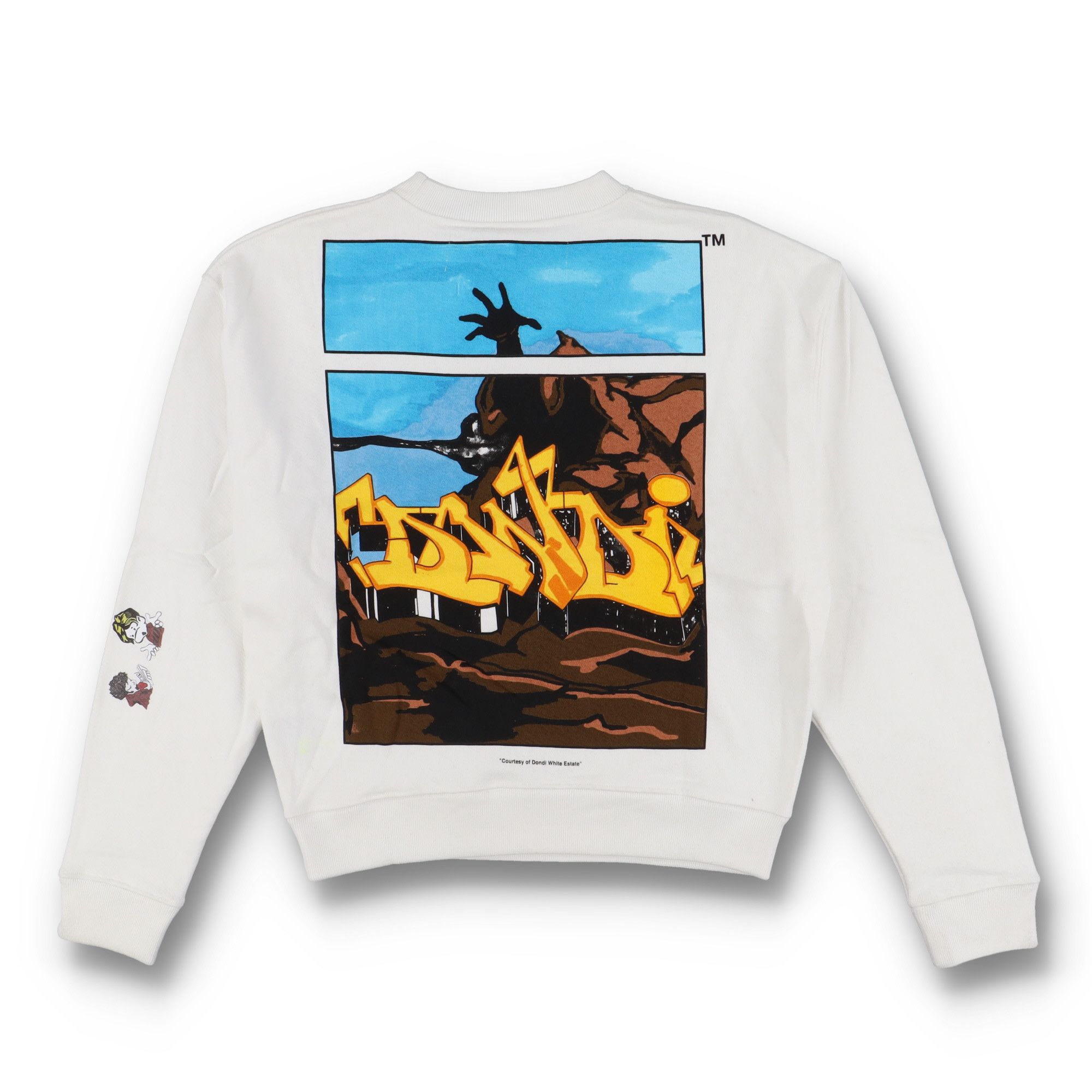 Off-White White Dondi Demon Graffiti Logo Oversized Sweatshirt Size US M / EU 48-50 / 2 - 1 Thumbnail