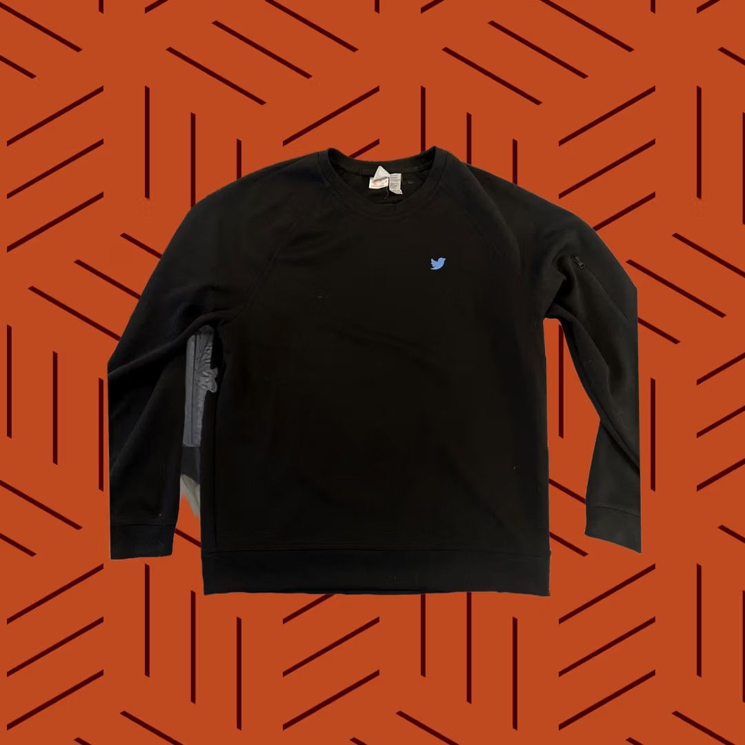 Vintage VINTAGE Twitter Sweatshirt Unisex Medium Black Logo Embroidered CW Pullover Classic Size US M / EU 48-50 / 2 - 1 Thumbnail