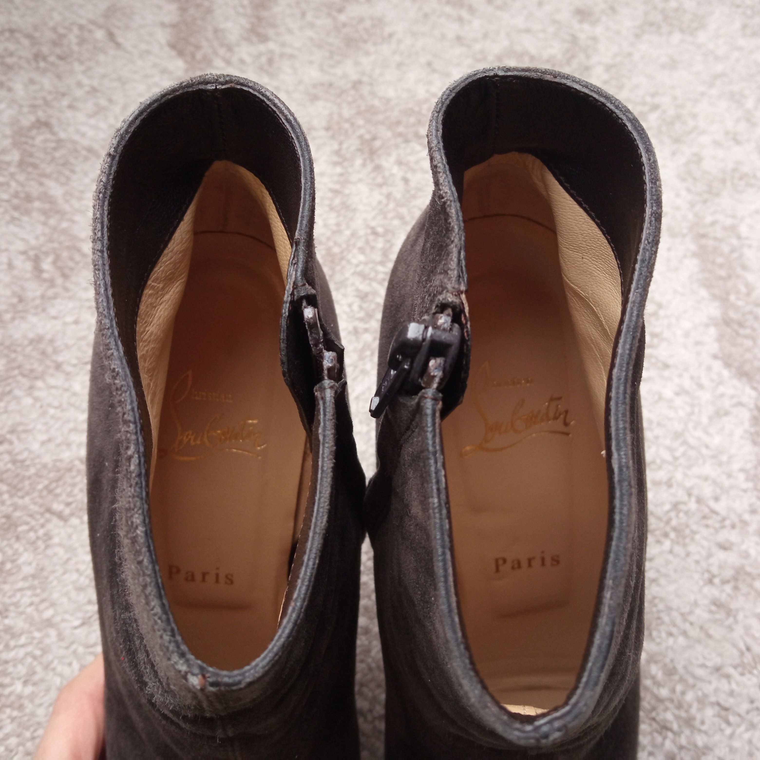 Christian Louboutin Auth Christian Louboutin Brownish Gray Suede Leather Booties Size US 9.5 / IT 39.5 - 11 Thumbnail