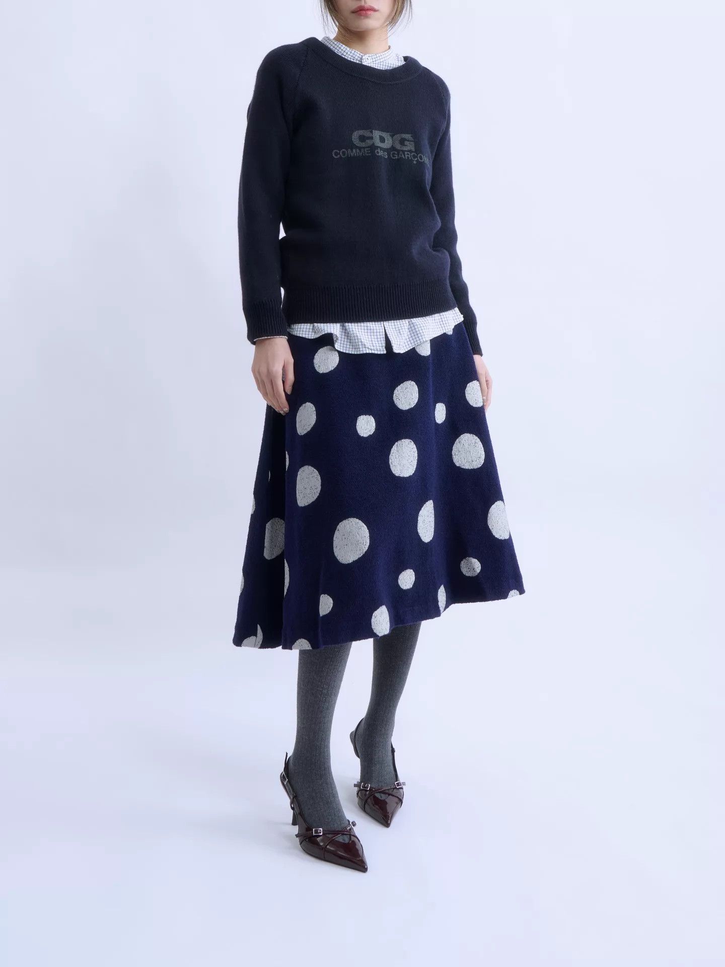 Comme des Garcons Comme des Garçons 2015 Navy Logo Knit Sweater M Size M / US 6-8 / IT 42-44 - 2 Thumbnail