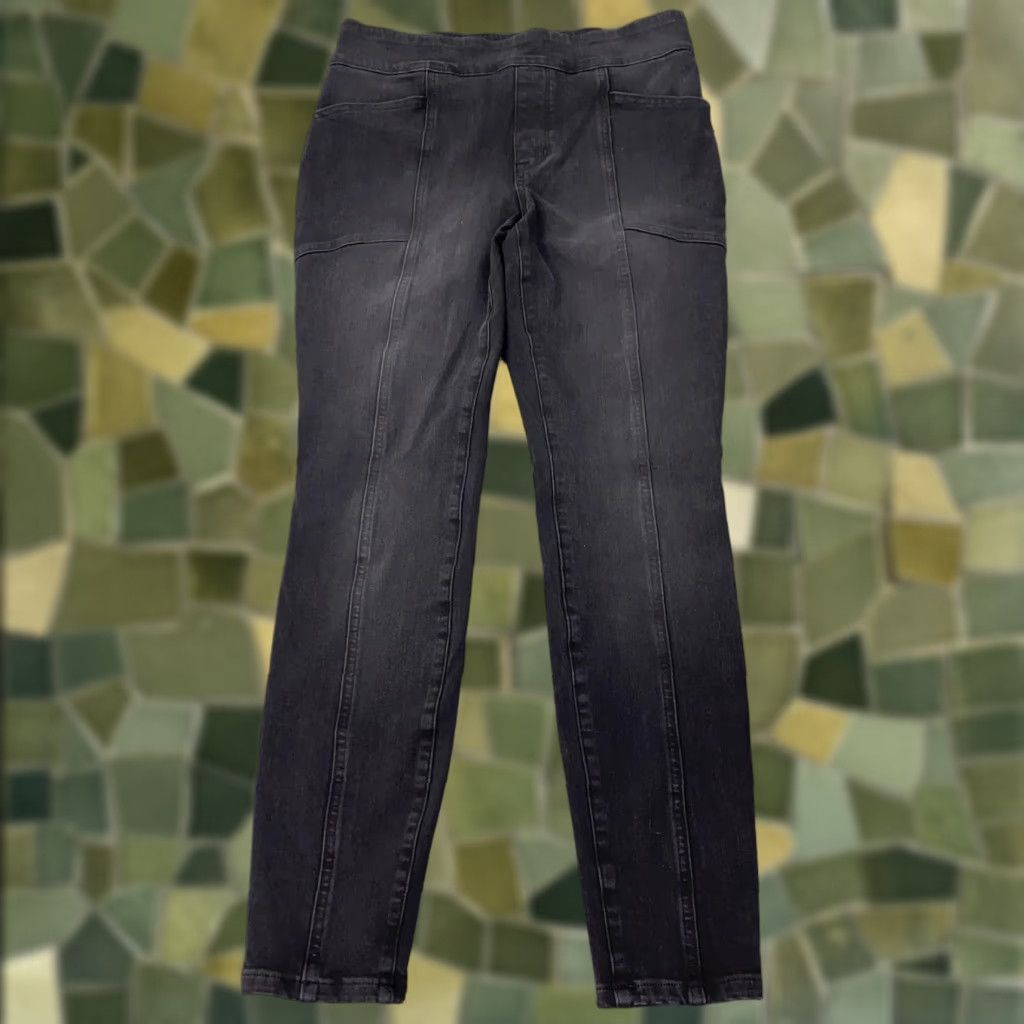 Duluth Trading Company Duluth Trading Pants Womens 8 Black Skinny Leg Stretch Denim Pull On Jeans Jegging High Rise Slim Waist Elastic Pockets 29 In Inseam Womens Size 30" / US 8 / IT 44 - 1 Thumbnail
