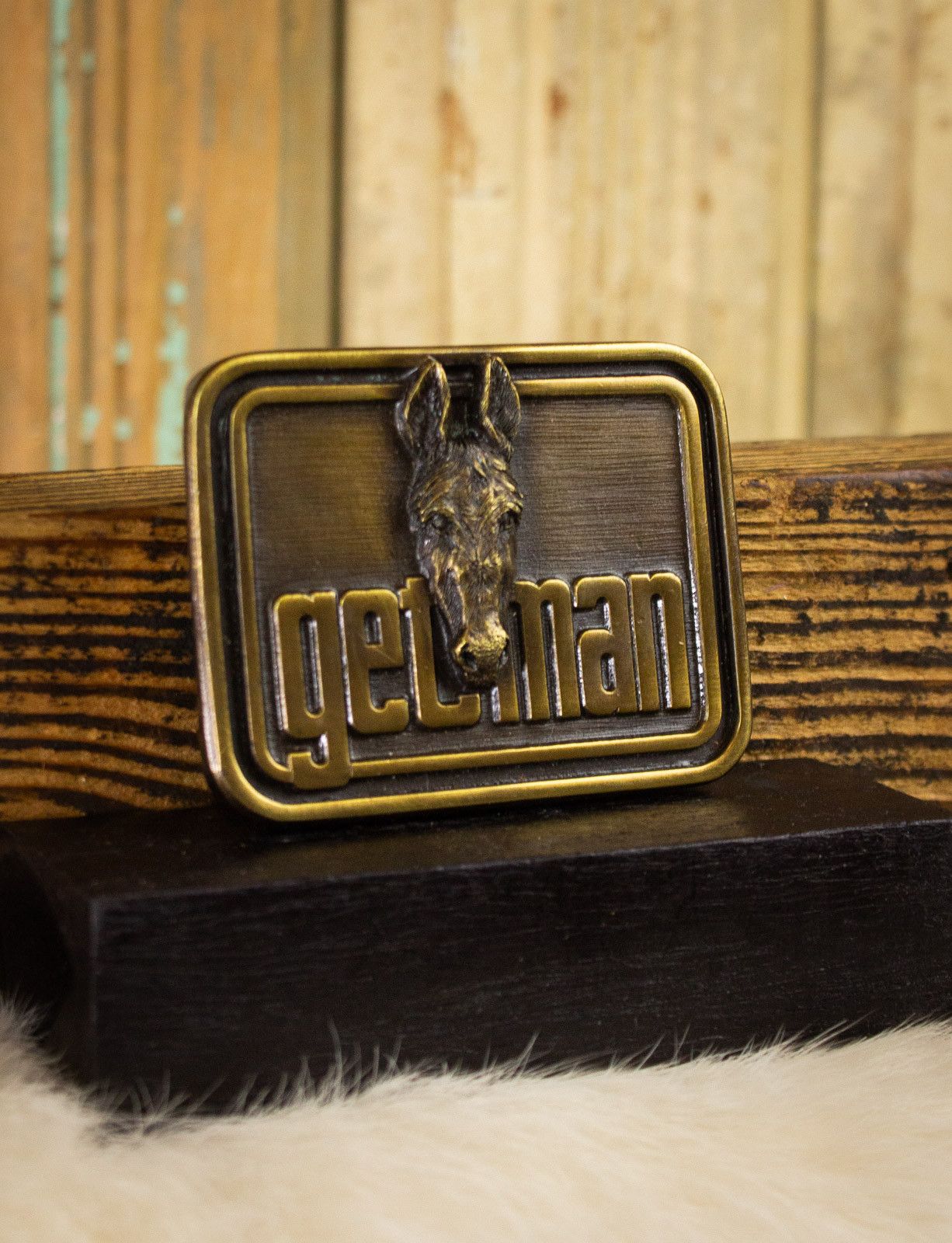 Vintage Vintage Getman Mining Company Brass Belt Buckle 1990 Size ONE SIZE - 1 Thumbnail