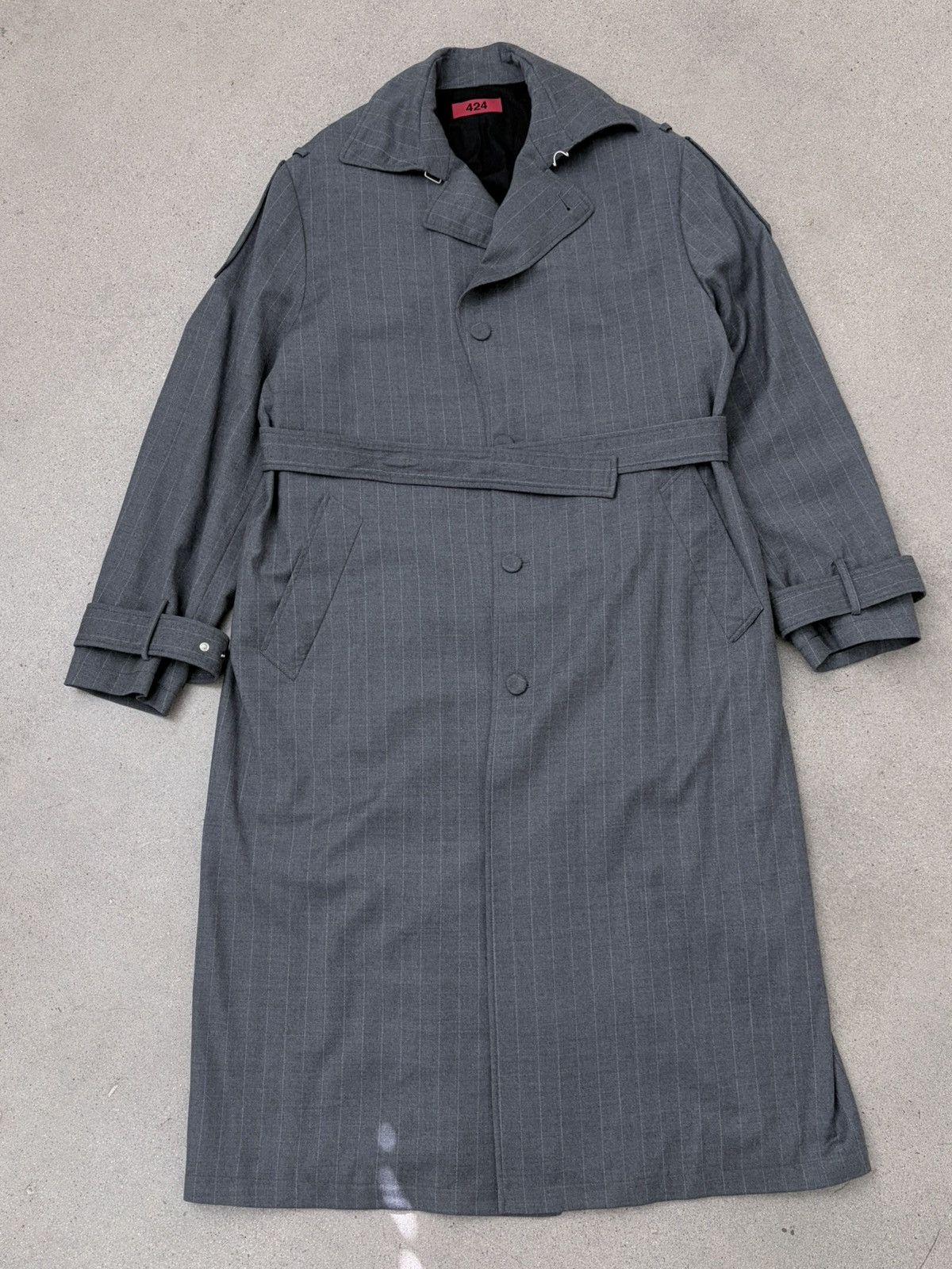 424 pinstripe trench coat Size US M / EU 48-50 / 2 - 3 Thumbnail