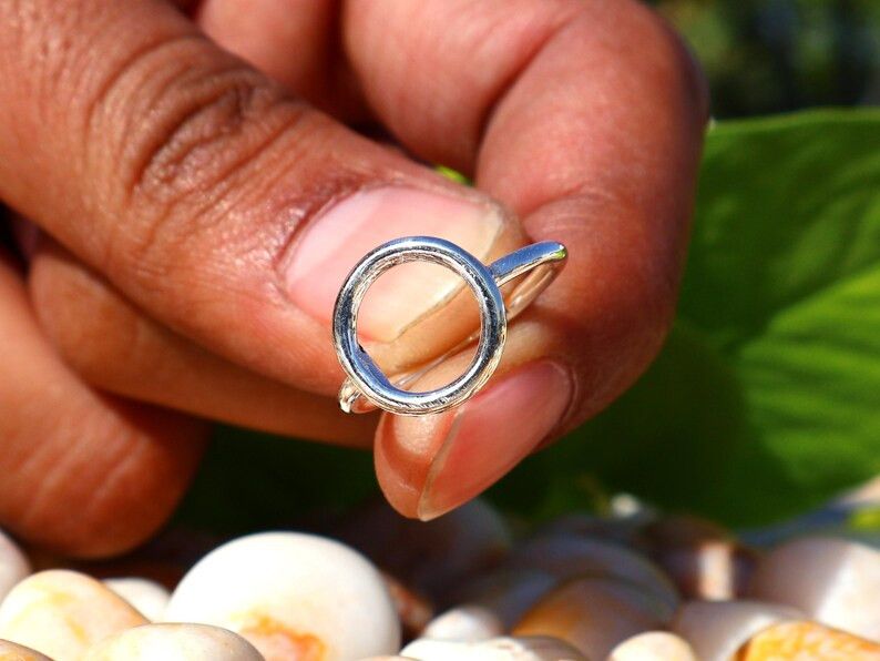 Handmade Open Circle Round Ring, 925 Silver Ring, Handmade Gift idea Size ONE SIZE - 5 Thumbnail