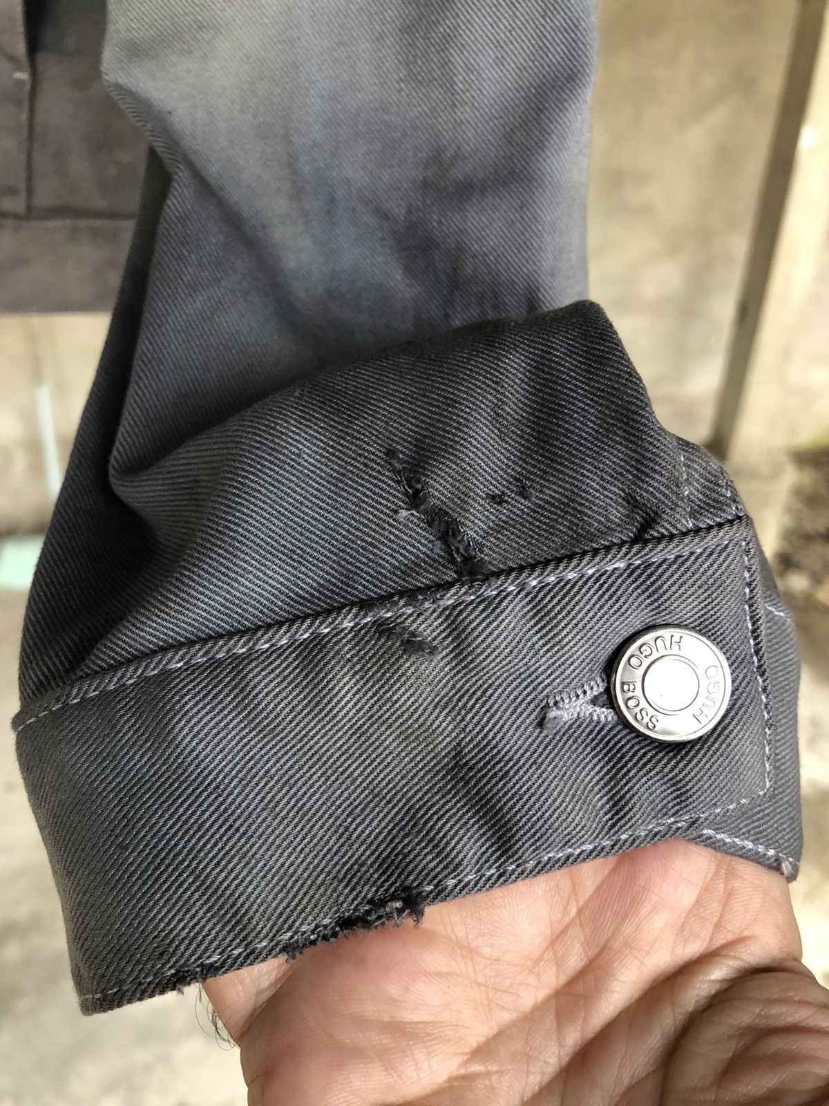 Hugo × Hugo Boss Hugo Distressed Denim Unique Colour Dye Jacket Size US XL / EU 56 / 4 - 7 Thumbnail
