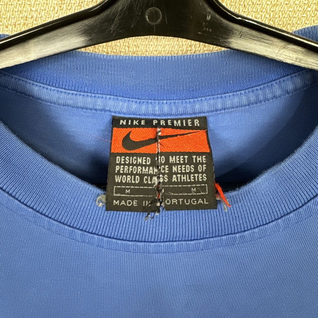 Nike × Vintage Vintage 90s Nike Premier T shirt Blue Centre Logo M Size US M / EU 48-50 / 2 - 15 Thumbnail