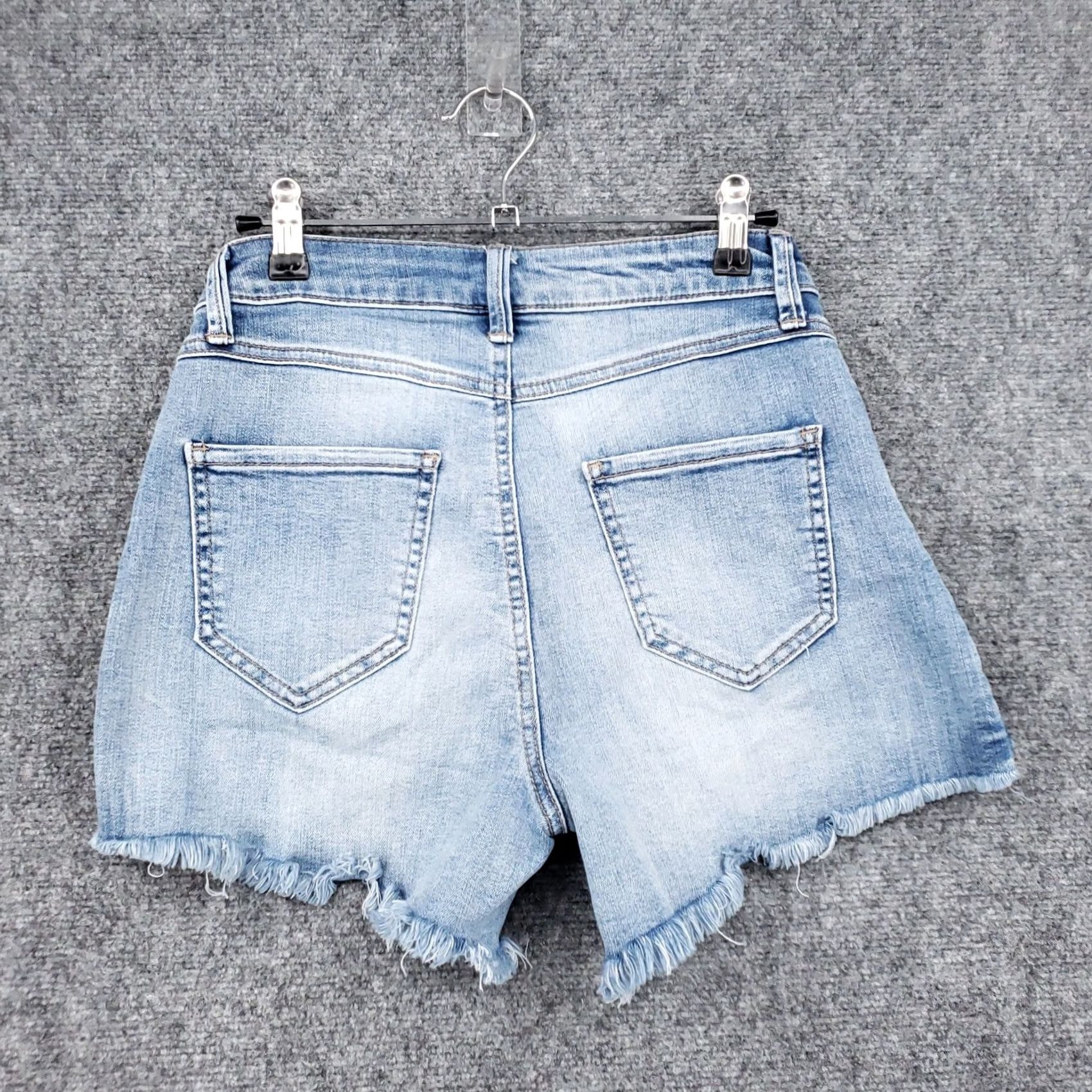 Vintage Sincerely Jules Shorts Womens 3/26 Denim Button Fly Hot Pants, Blue, Junior, 26in Waist, 3, Regular Fit Size 26" / US 2 / IT 38 - 2 Thumbnail