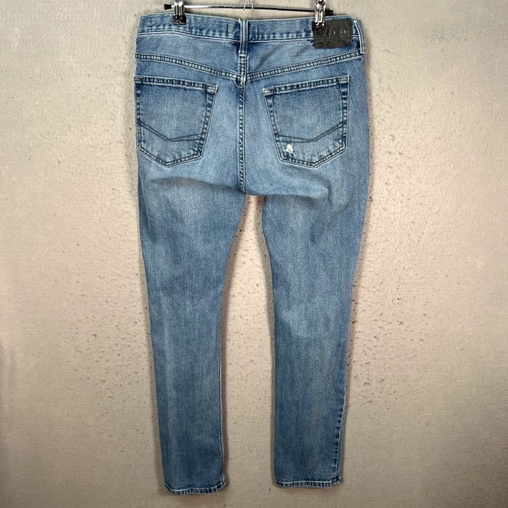 Denime Bullhead Jeans Mens 31 x 30 Denim Skinny Distressed Blue Denim Jeans Size US 31 - 2 Thumbnail