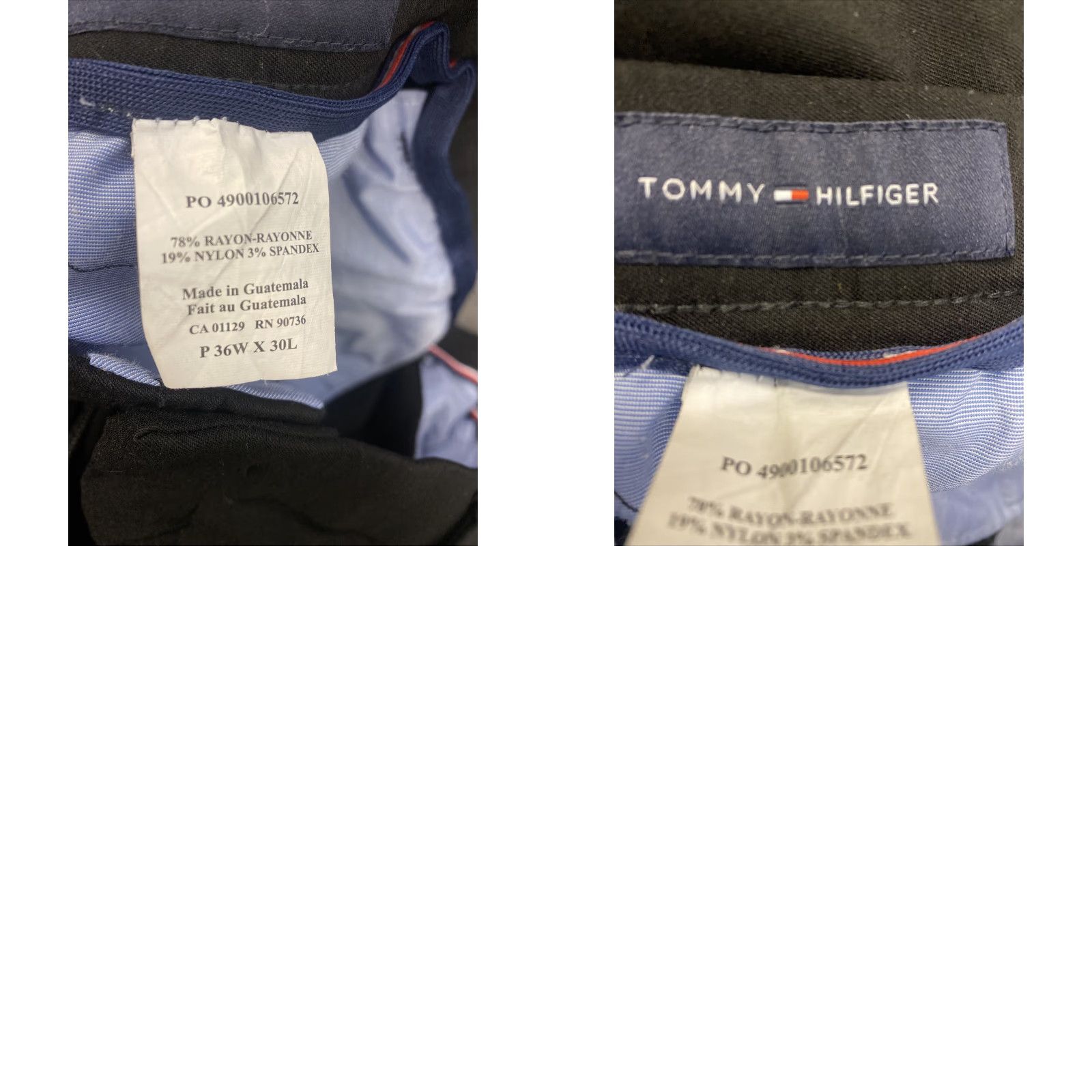 Tommy Hilfiger VINTAGE Tommy Hilfiger Pants Mens 36x30 Chino Casual Straight Fit Black Cotton Nylon Rayon Size US 36 / EU 52 - 8 Thumbnail