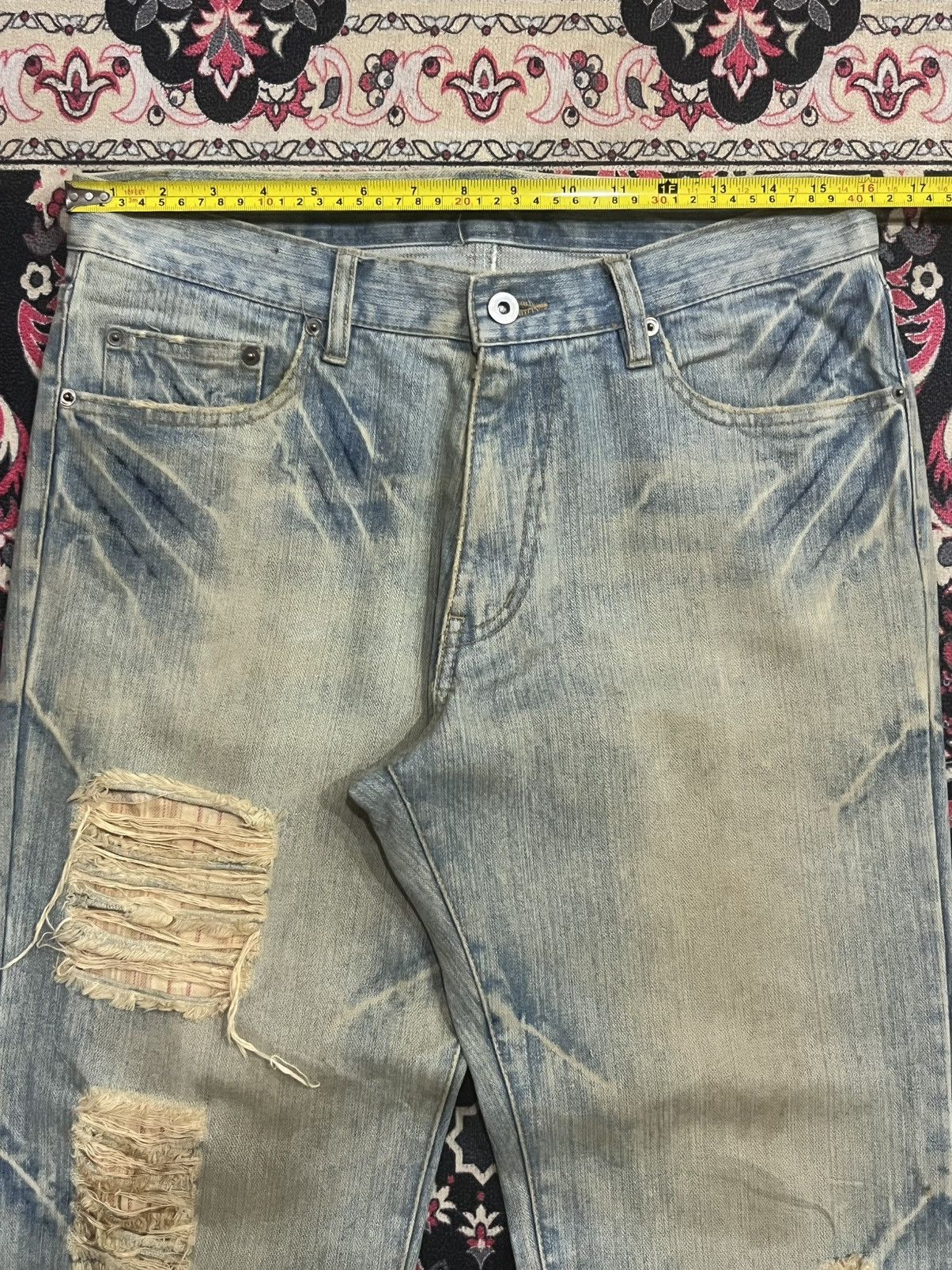 Japanese Brand Japanese Brand Blue Faded Whisker Washed Distressed Jeans Size US 32 / EU 48 - 11 Thumbnail