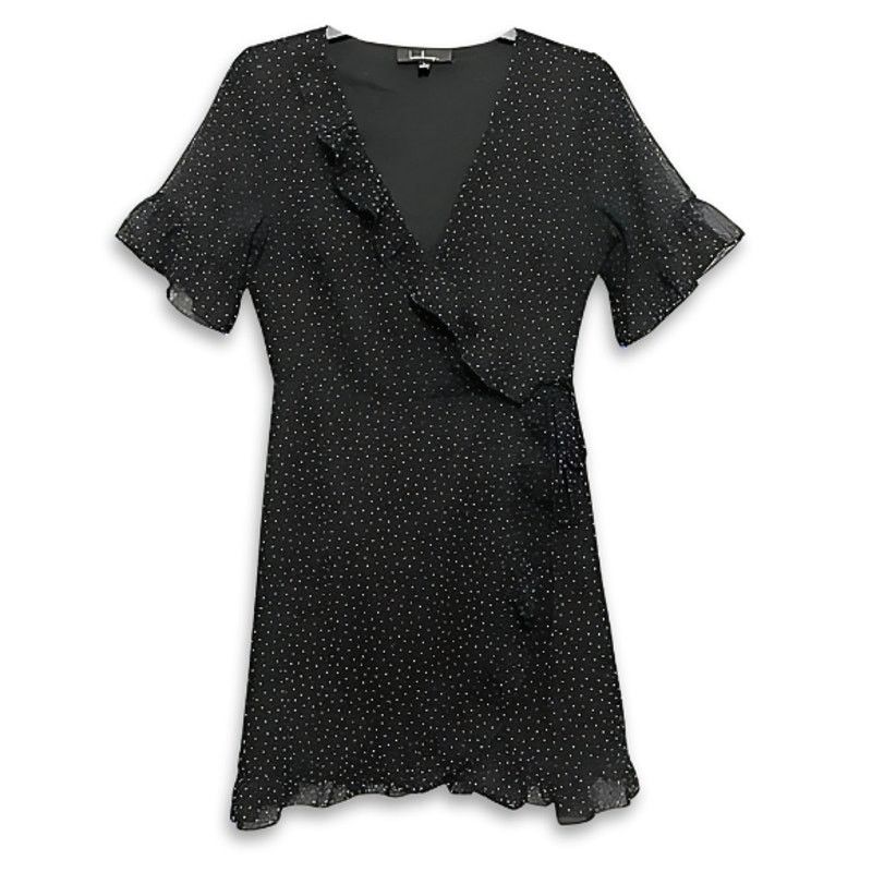 Other Lulus Mini Dress Polka Dot Print Ruffle Black/White W S NWOT Size S / US 4 / IT 40 - 2 Thumbnail