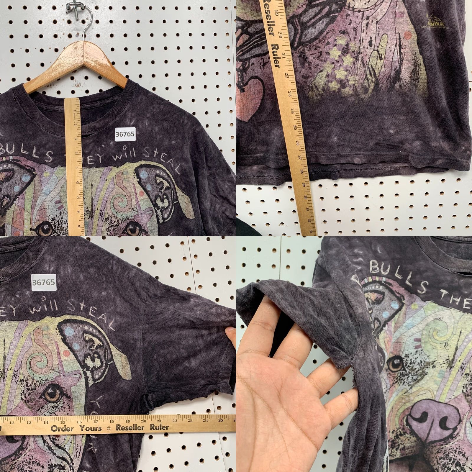 The Mountain VINTAGE The Mountain Pitbull Shirt Mens M Gray Grunge 20x29 Acid Wash Distressed Holes Shirt Mens Size US M / EU 48-50 / 2 - 9 Thumbnail