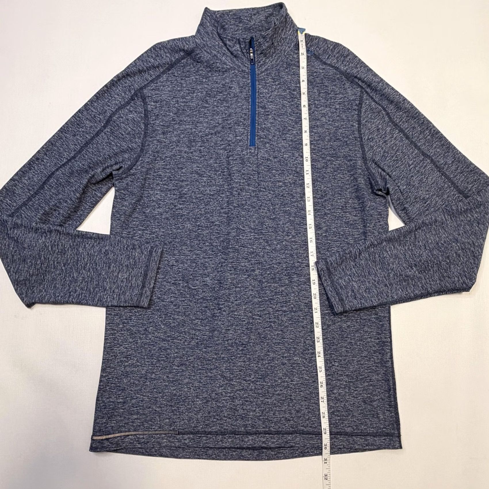 Lululemon Lululemon Mens Pullover 1/4 Zip Long Sleeve Blue Raglan Athletic Running Gym Pullover Shirt Size US L / EU 52-54 / 3 - 7 Thumbnail