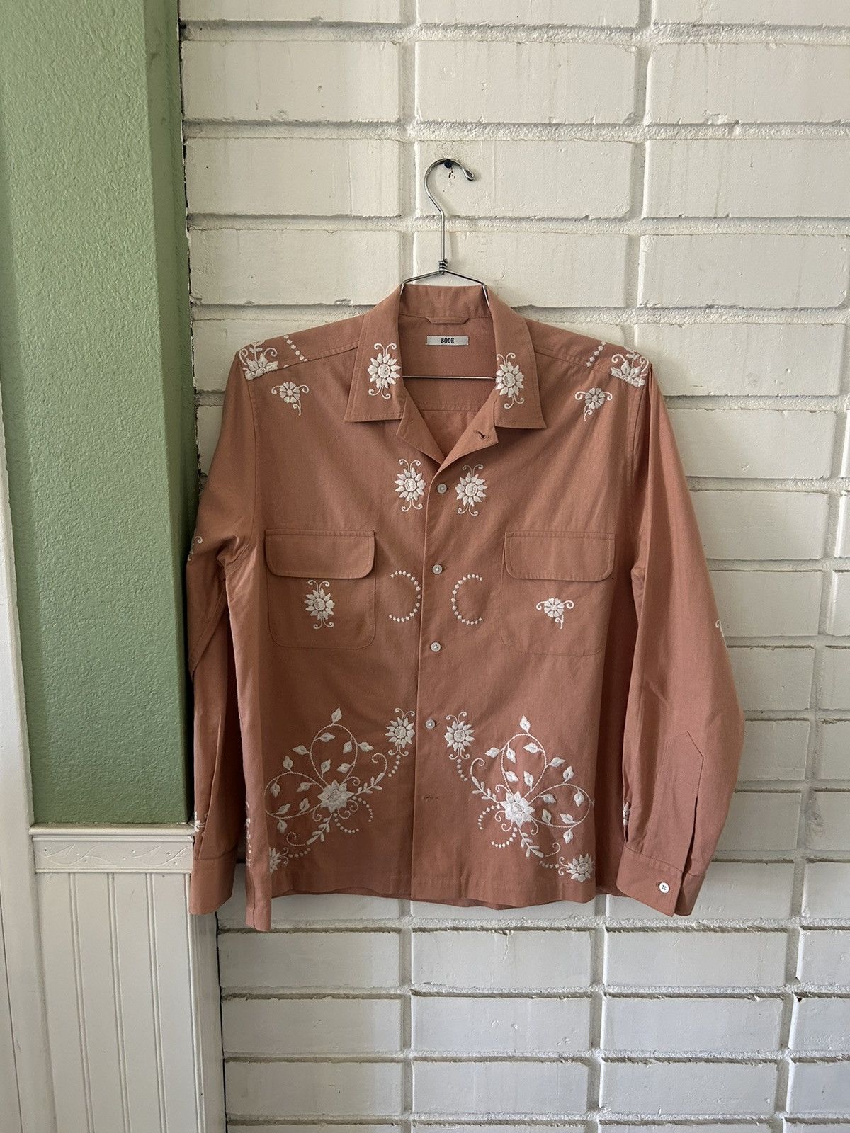 Bode Bode Canterbury Embroidered Shirt (sz L/XL) Size US L / EU 52-54 / 3 - 1 Thumbnail
