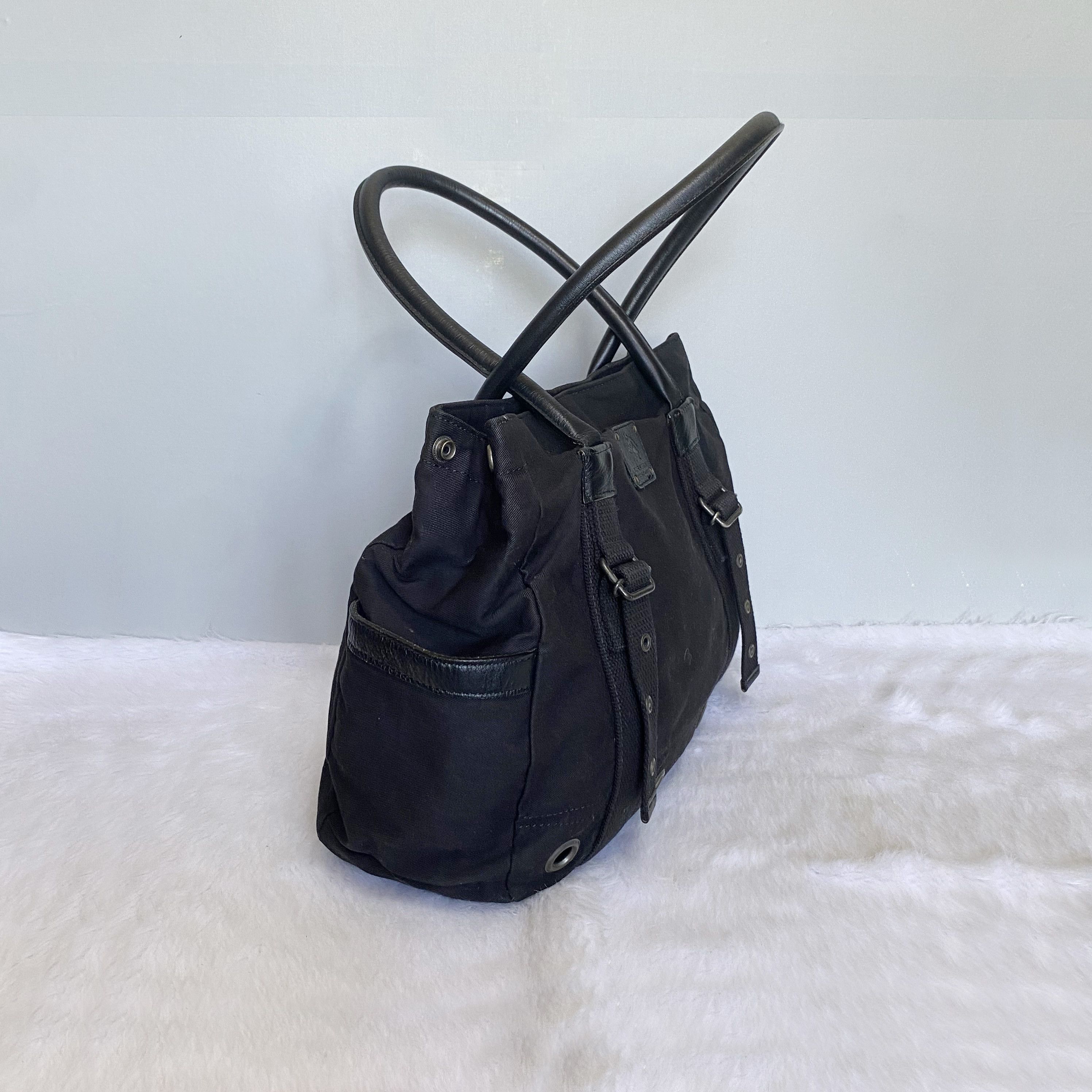 Burberry Blue Label Black Canvas Leather Tote Bag Size ONE SIZE - 2 Thumbnail