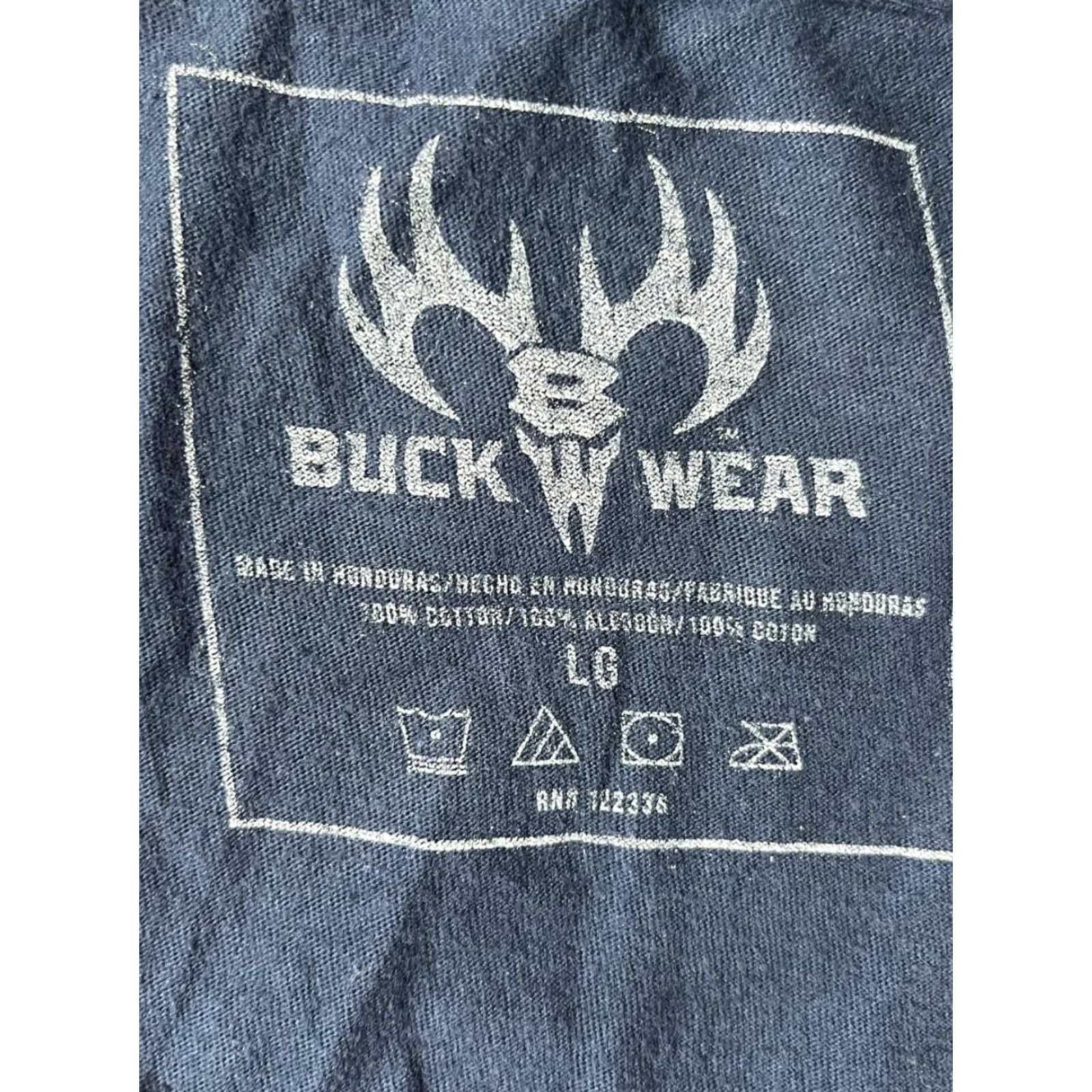 Vintage Buck Wear Men T-Shirt Blue Size L USA Flag Patriotic Graphic Print Crew Neck Short Sleeve Vintage No (if allowed) Size US L / EU 52-54 / 3 - 5 Thumbnail