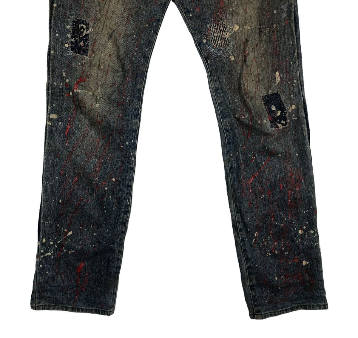 Hysteric Glamour 🔥PAINTED DENIM JEANS FLARE ITU JAPAN MADE RUSTY DESIGN Size US 30 / EU 46 - 5 Thumbnail