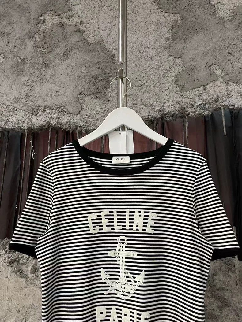 Celine Celine Striped Anchor Short Sleeve Shirt Size US S / EU 44-46 / 1 - 3 Thumbnail