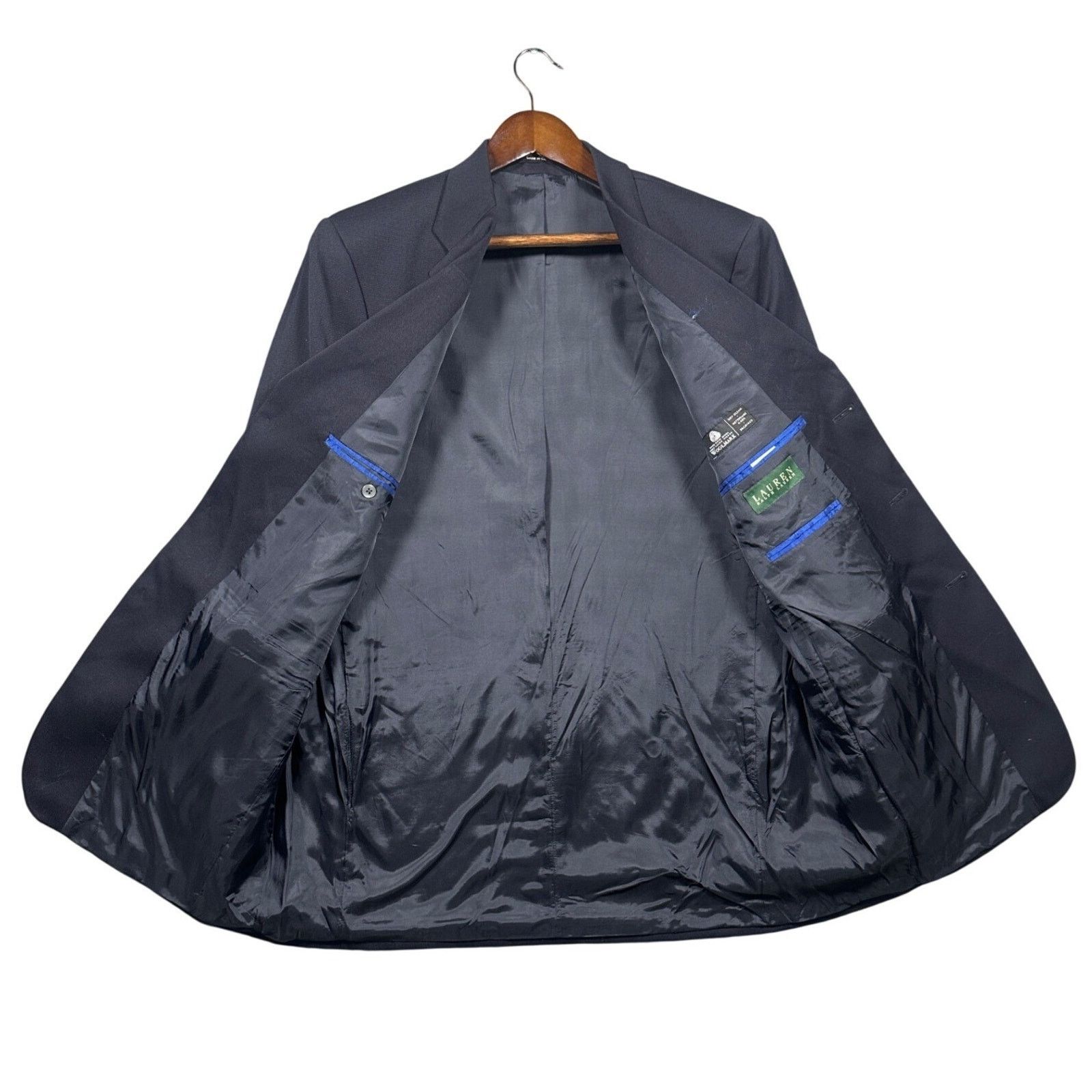 Lauren Ralph Lauren Lauren Ralph Lauren Blazer Mens 46L Navy Blue Sport Coat Size 46L - 2 Thumbnail