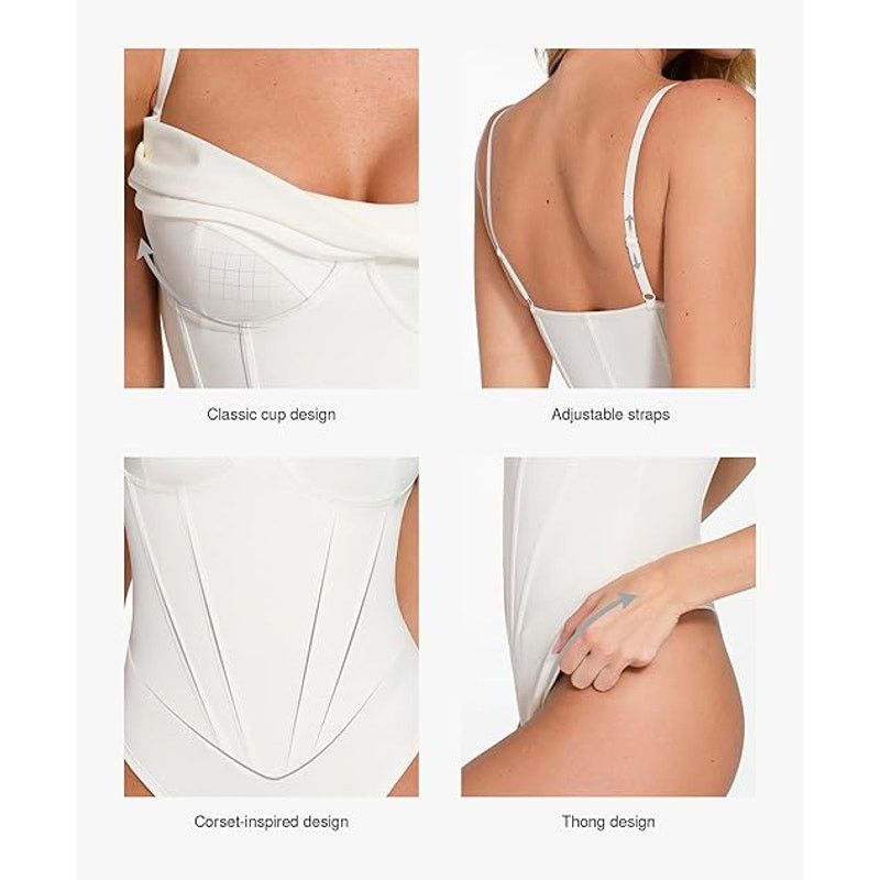 Other Popilush Bodysuit with Built in Bra Tummy Control Shapewear Size XS / US 0-2 / IT 36-38 - 4 Thumbnail