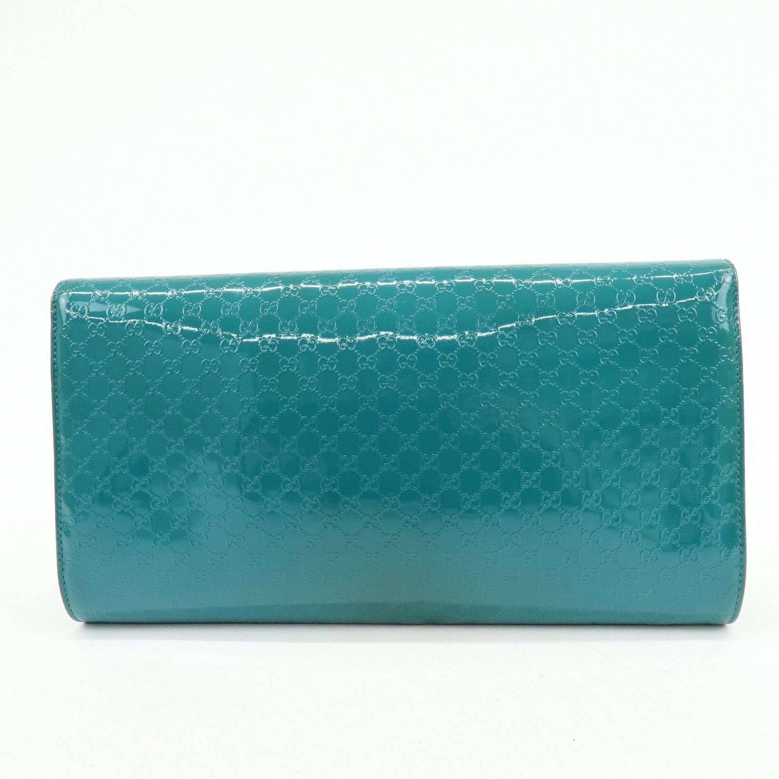 Gucci Gucci Microguccissima Patent Leather Clutch Blue Size ONE SIZE - 2 Thumbnail