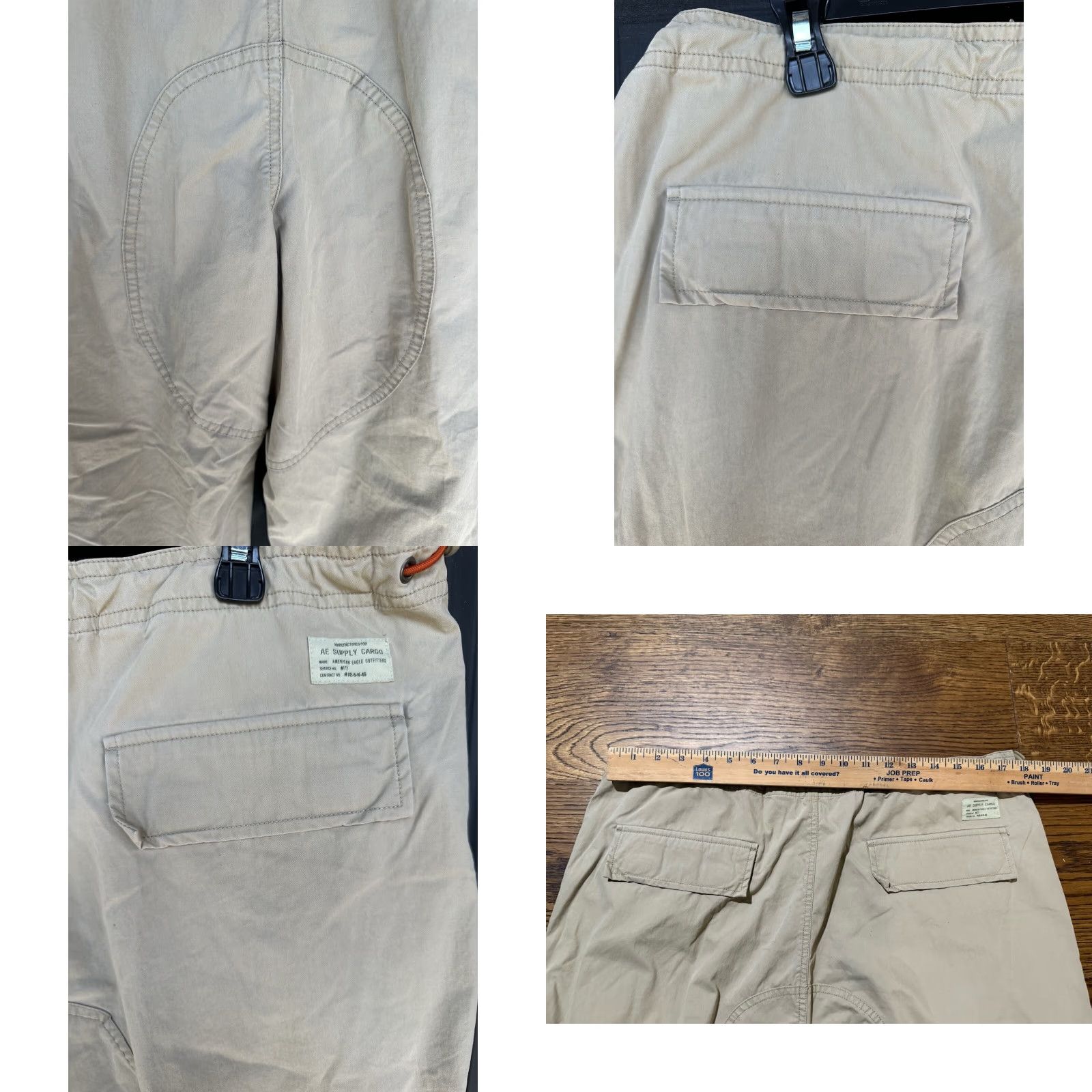 American Eagle Outfitters VINTAGE American Eagle Cargo Pants Mens Wide-Leg Beige 36 Inseam 30.5 Army Military Skater Baggy 36x32 Size US 36 / EU 52 - 10 Thumbnail