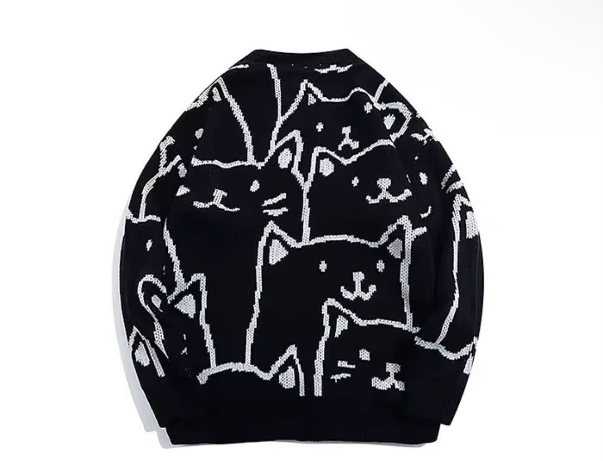 Japanese Brand Y2K Vintage Cat Sweater Jacquard Knitted Sweatshirt Size US L / EU 52-54 / 3 - 2 Thumbnail
