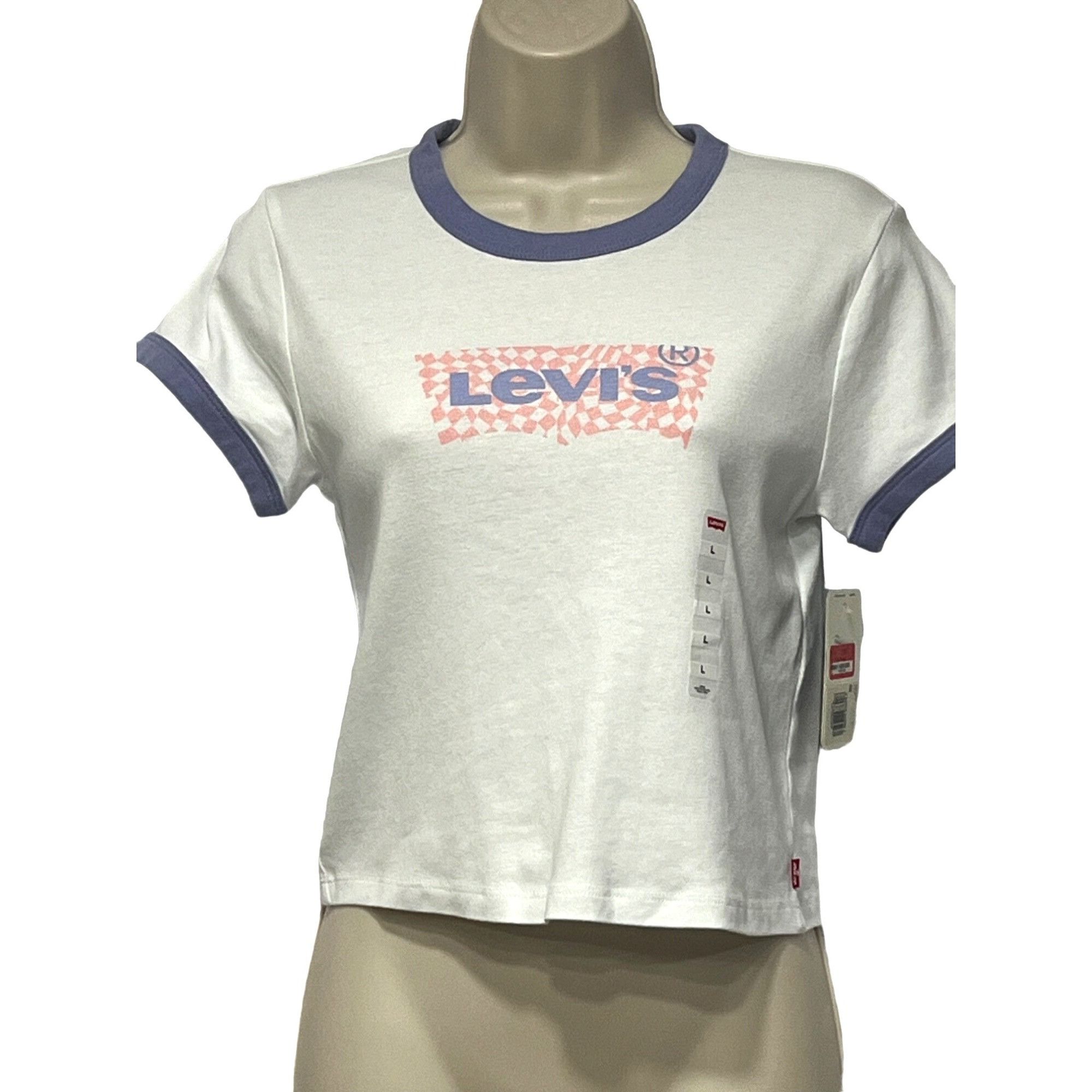 Levi's Levi's Women's Cropped Graphic Ringer Logo T-Shirt, L Size L / US 10 / IT 46 - 3 Thumbnail